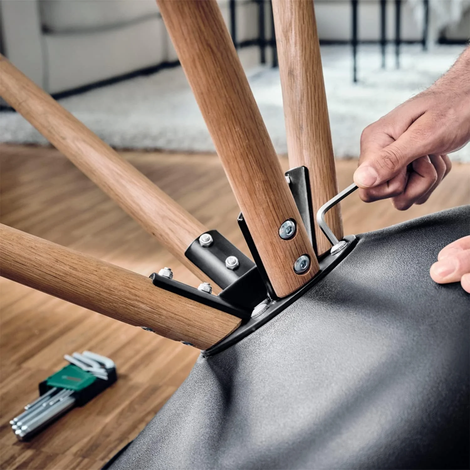 مجموعه آچار آلن 9 عددی بوش (دارای سر توپی برای کارهای متنوع، ساخته شده از فولاد S2، 1.5-10 میلی متر، نوع بلند، گیره نگهدارنده)