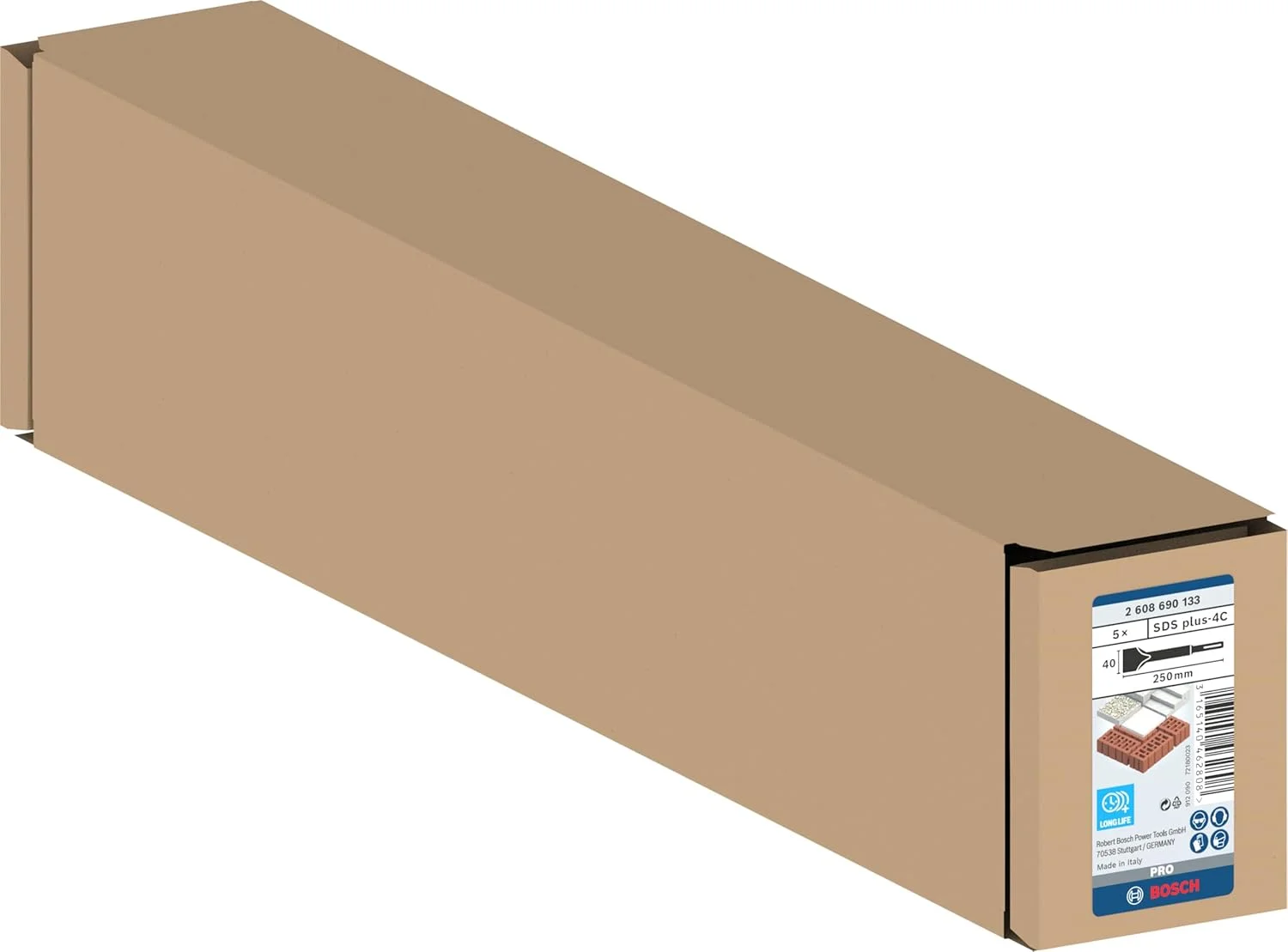 قلم پهن بوش SDS Plus، 40 میلی متر در 250 میلی متر، خاکستری