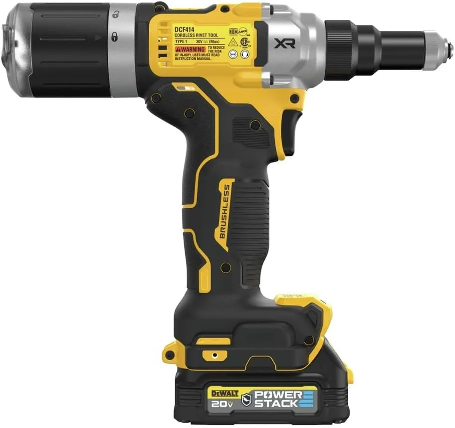 ابزار پرچ کن شارژی 20 ولت مکس XR دیوالت، 1/4 اینچ، به همراه باتری و شارژر (DCF414GE2)