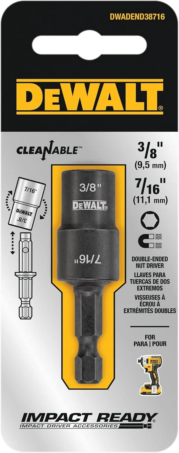 آچار بکس دوسر دیوالت، 3/8 اینچ + 7/16 اینچ (DWADEND38716)
