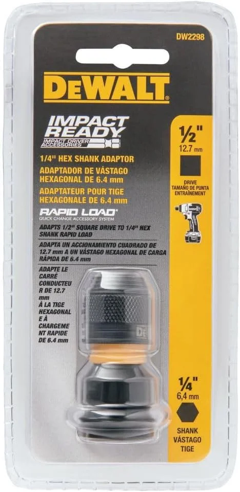 آداپتور تبدیل 1/2 اینچ مربع به 1/4 اینچ شش گوش دیوالت مدل DW2298