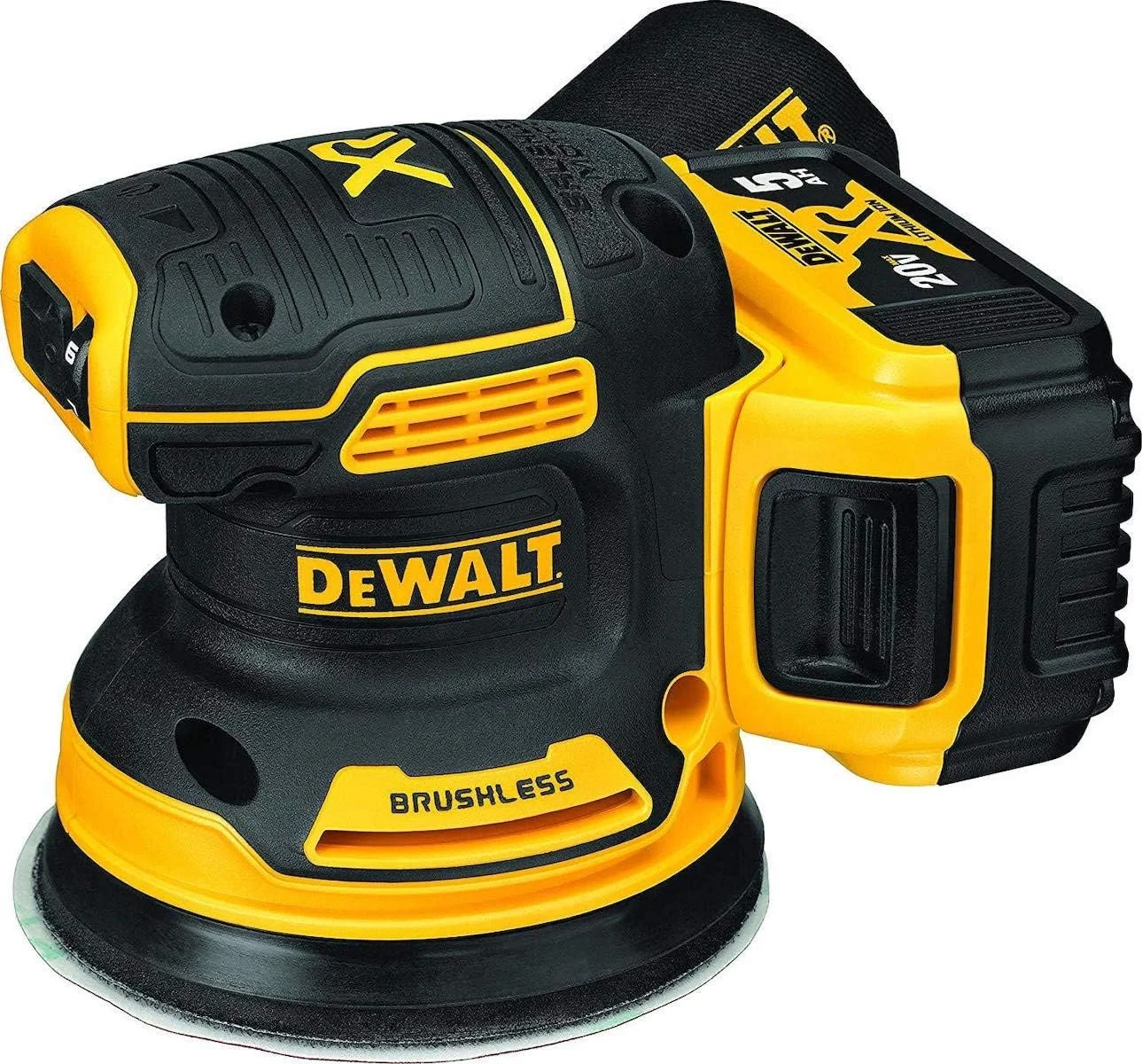 DEWALT DCW210P2-QW - سنباده لرزان گرد بدون جاروبک XR 18 ولت به همراه 2 باتری لیتیوم-یون 5.0 آمپر ساعت