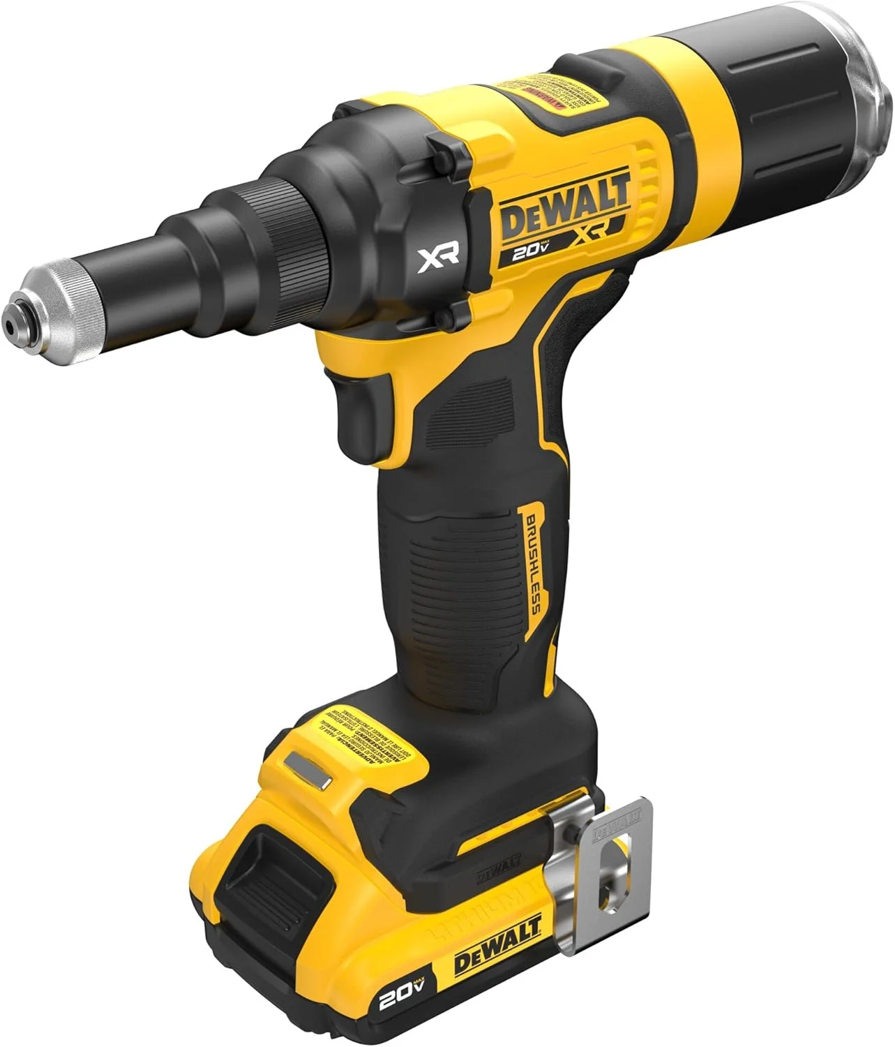 ابزار پرچ کن شارژی 20 ولت مکس XR دیوالت، 3/16 اینچ، شامل باتری و شارژر (DCF403D1)