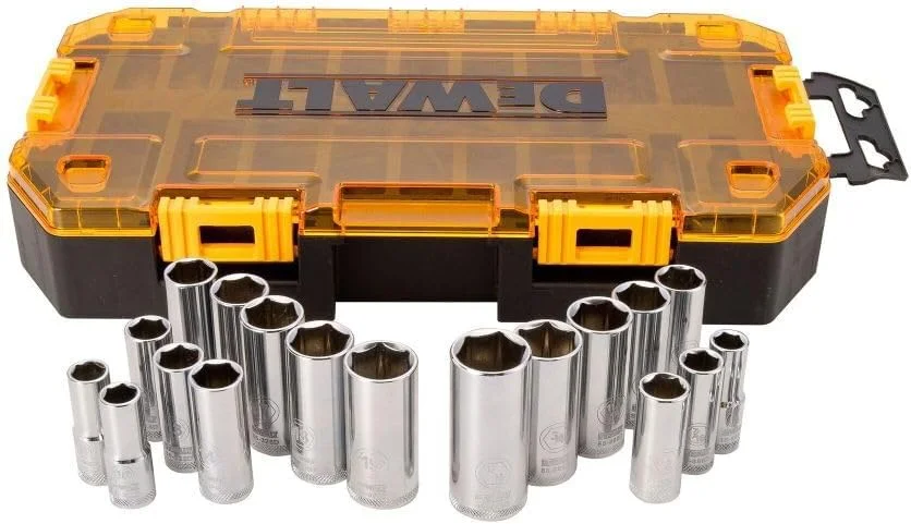 مجموعه آچار بکس دیوالت، 20 تکه، درایو 3/8 اینچ متریک/SAE (Dwmt73812)، سایز واحد