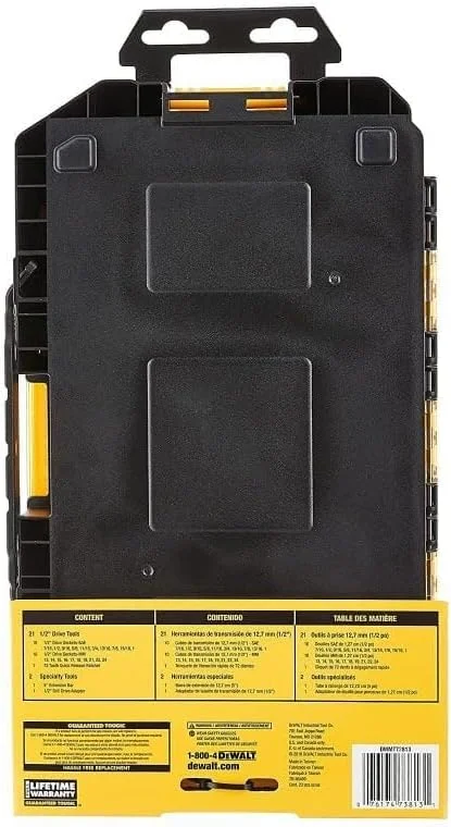 مجموعه آچار بکس دیوالت، SAE/متریک، 1/2 اینچ، 23 قطعه (DWMT73813)