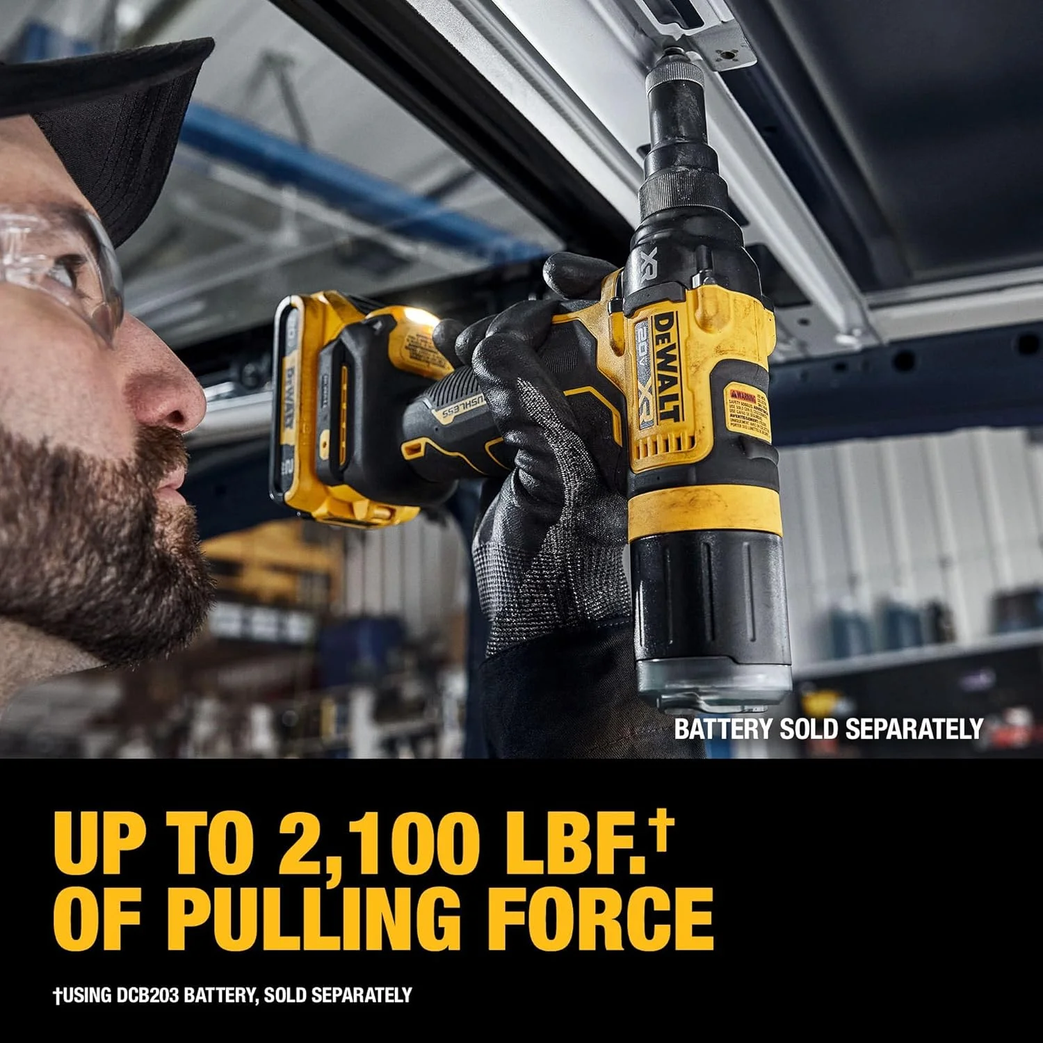 ابزار پرچ کن شارژی 20 ولت مکس XR دیوالت، 3/16 اینچ، فقط ابزار (DCF403B)