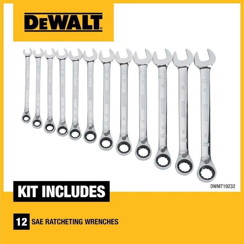 ست آچار جغجغه ای 12 عددی DEWALT، SAE (DWMT19232) ست آچار جغجغه ای 12 عددی DEWALT، SAE (DWMT19232)