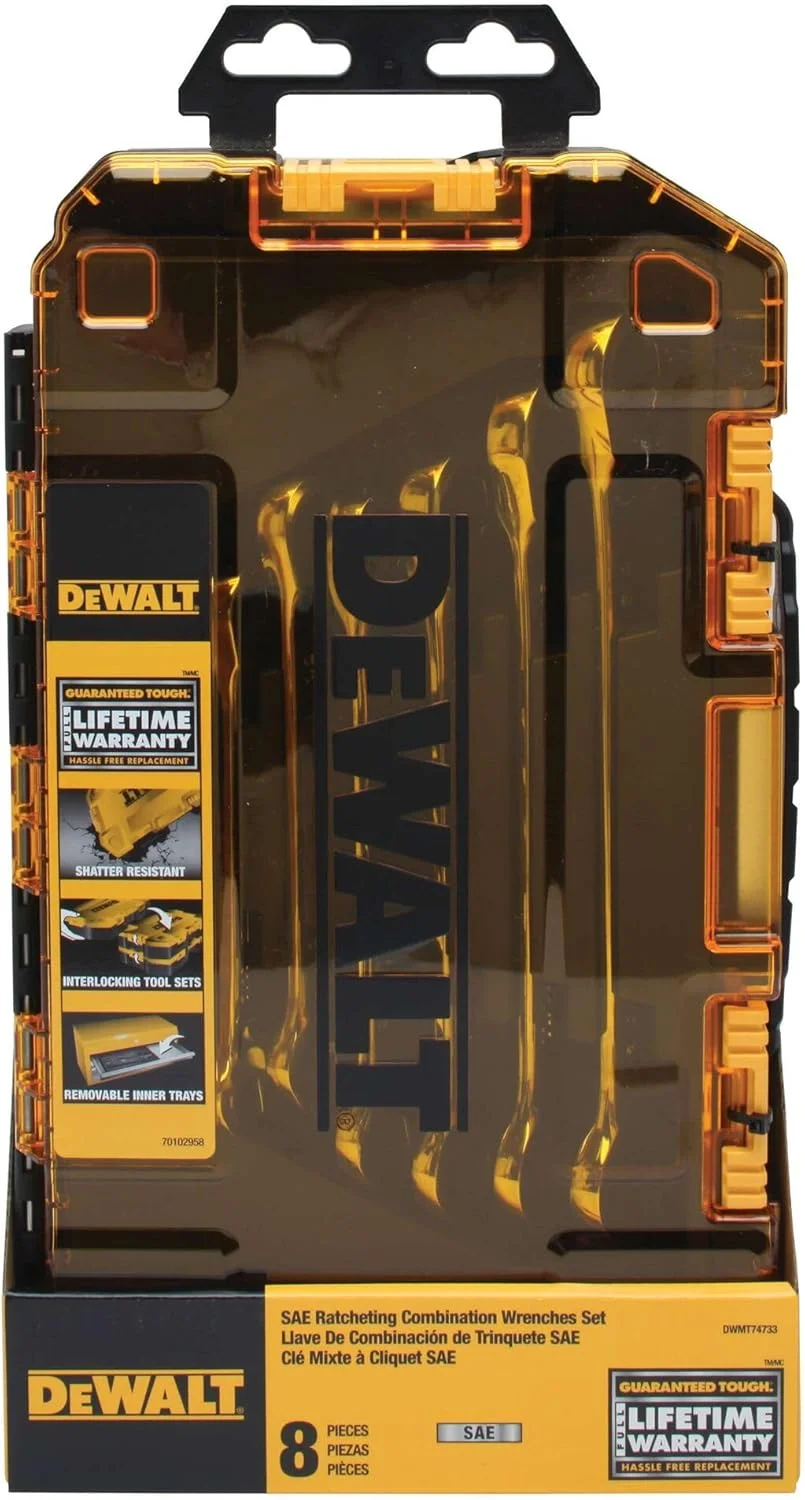 مجموعه آچار یکسر رینگ جغجغه ای 8 عددی Dewalt، سایز SAE (Dwmt74733)