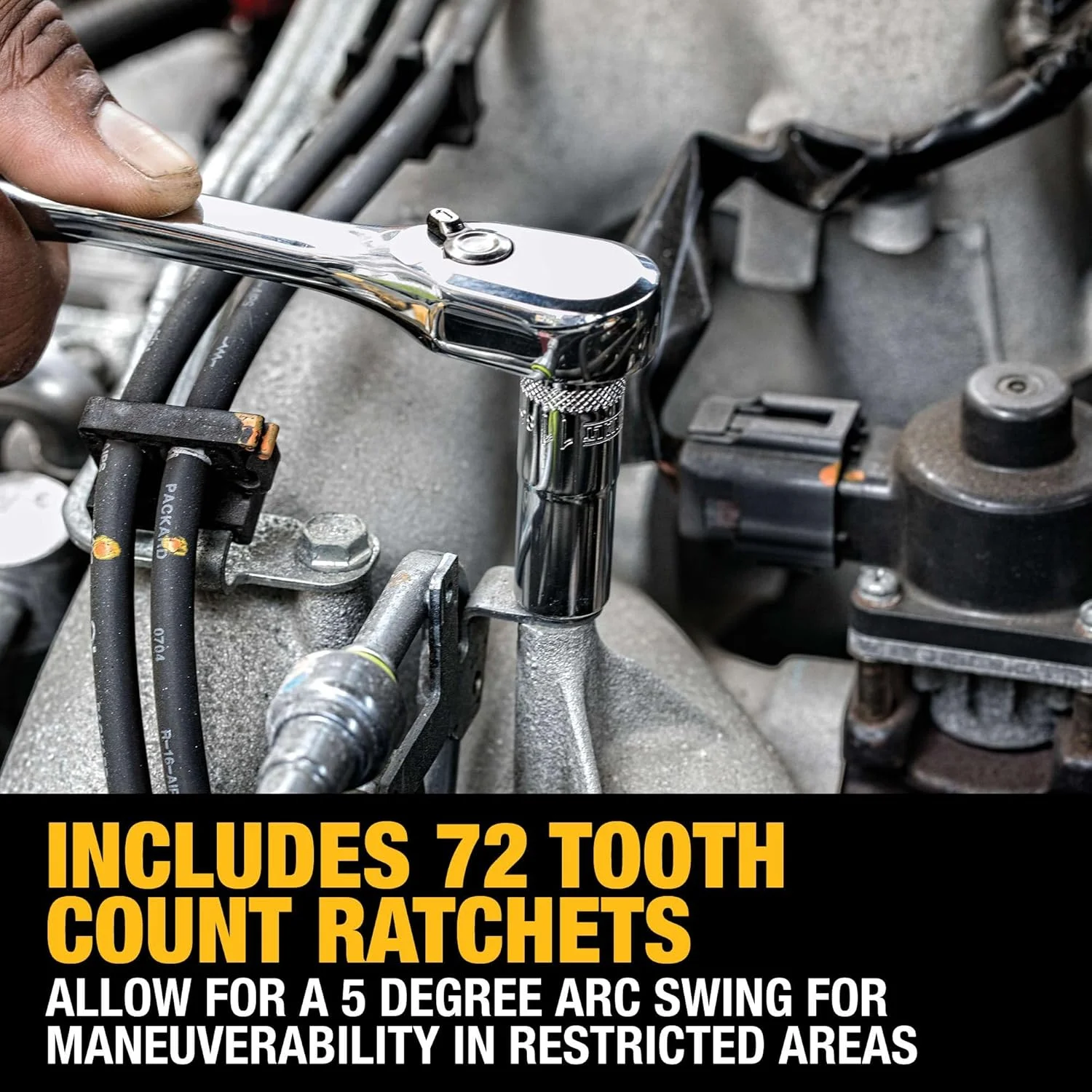 مجموعه ابزار مکانیکی دیوالت 247 تکه، درایو 1/4 اینچ، 3/8 اینچ و 1/2 اینچ، SAE، جغجغه، بکس، آچار آلن، آچار ترکیبی، روکش کروم پولیش (DWMT81535)