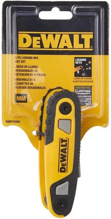 مجموعه آچار آلن تاشو قفل‌شو دیوالت مدل DWHT70263M، میلی‌متری