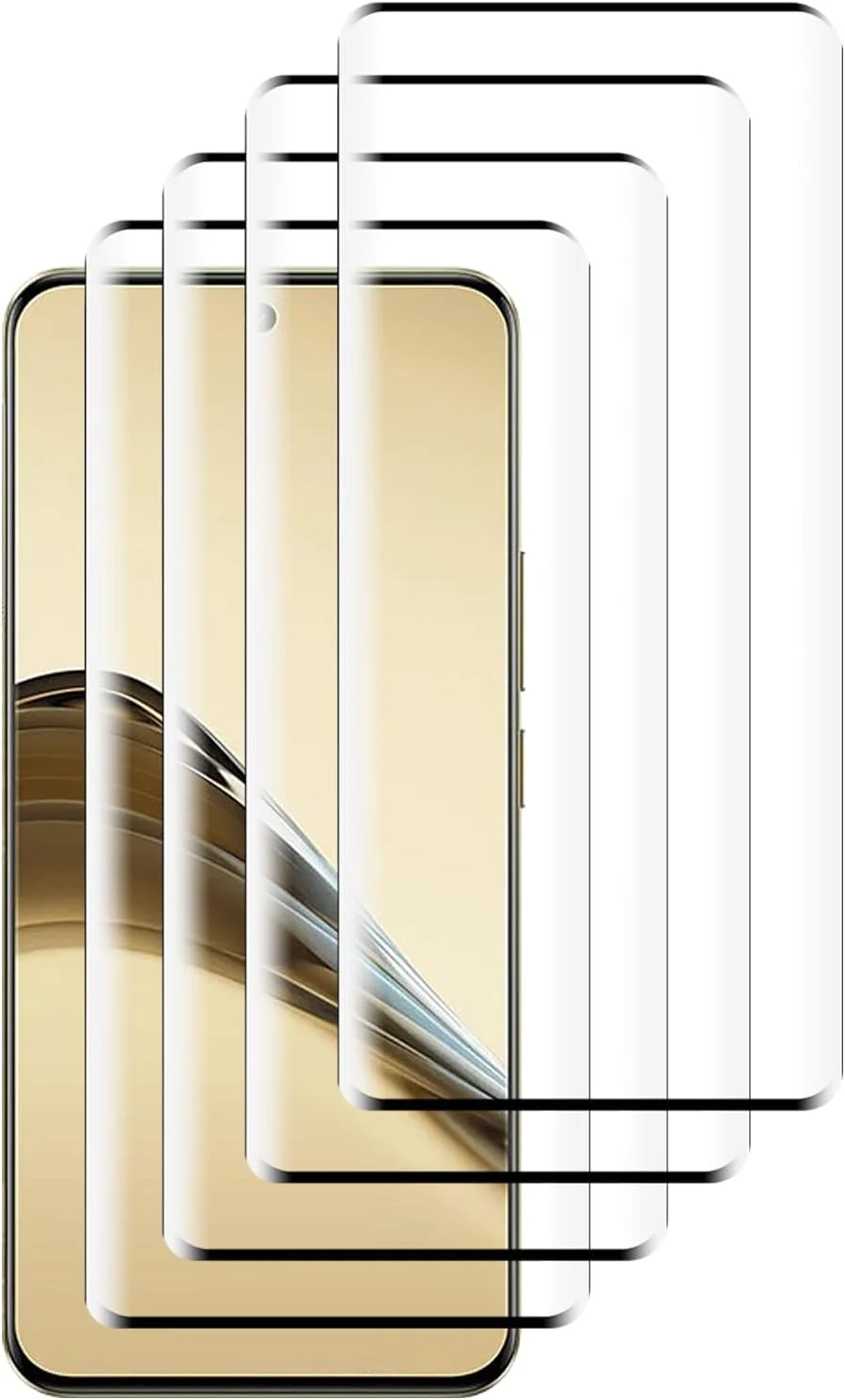 محافظ صفحه نمایش GMUJIAO [بسته 4 عددی] سازگار با Realme 13 Pro، محافظ صفحه نمایش Realme 13 Pro، محافظ صفحه نمایش شیشه ای حرارت دیده [سختی 9H] - مشکی