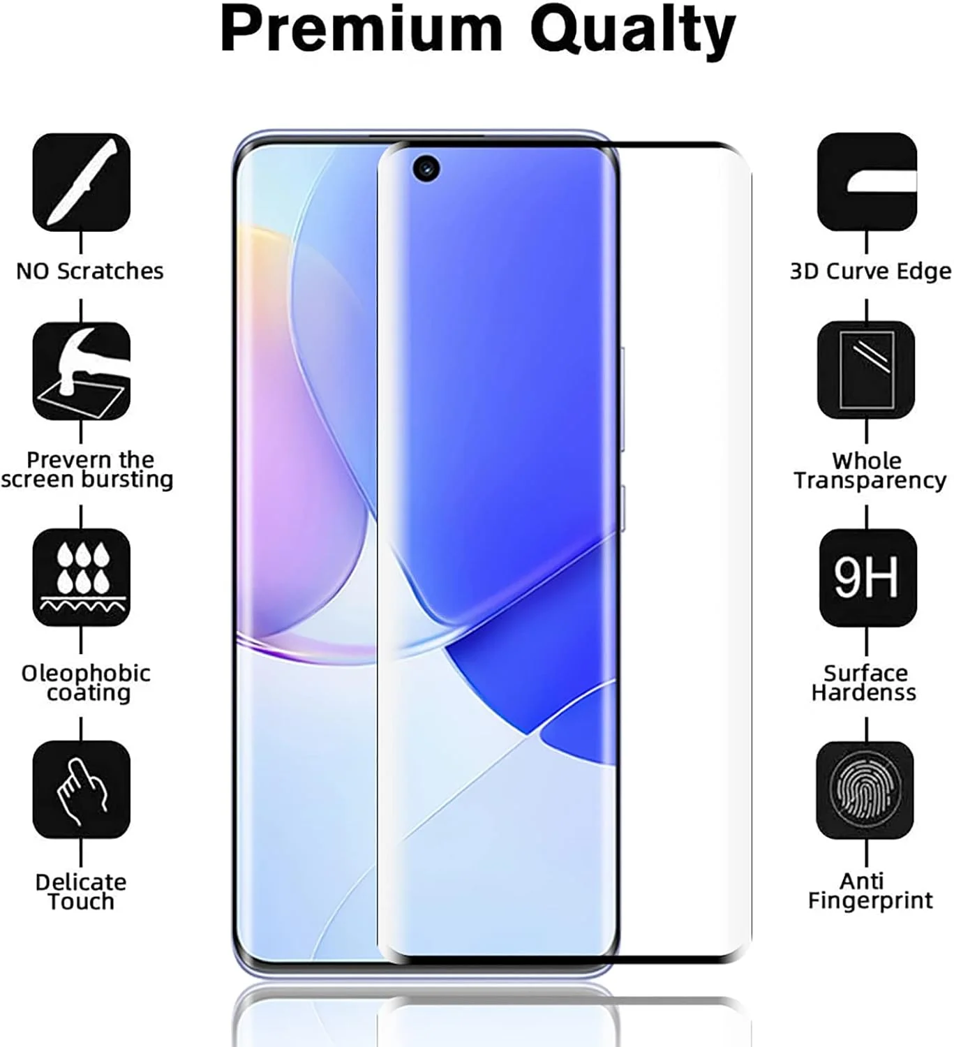 محافظ صفحه نمایش GMUJIAO [بسته 4 عددی] سازگار با Realme 13 Pro، محافظ صفحه نمایش Realme 13 Pro، محافظ صفحه نمایش شیشه ای حرارت دیده [سختی 9H] - مشکی