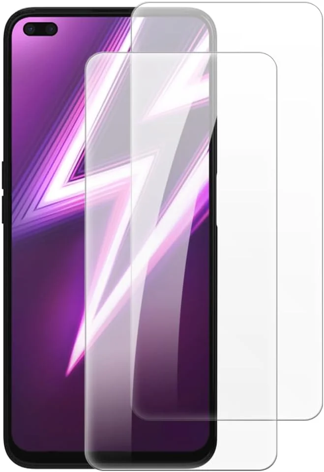 شاین تایم [بسته 2 عددی] محافظ صفحه نمایش شیشه ای حرارت دیده سازگار با اوپو Realme 6 Pro (6.6 اینچ)، HD شفاف ضد خش بدون حباب، سازگار با قاب