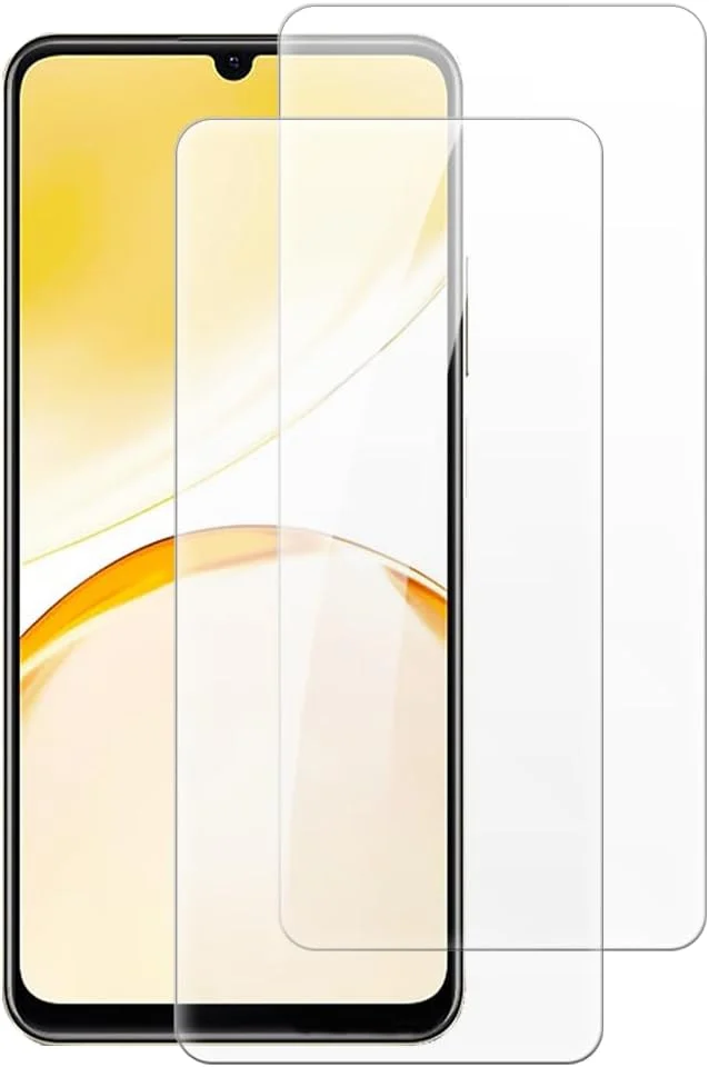 شاین تایم [بسته 2 عددی] محافظ صفحه نمایش شیشه ای حرارت دیده سازگار با OPPO Realme C51S 4G (6.74 اینچ)، HD شفاف ضد خش بدون حباب سازگار با قاب