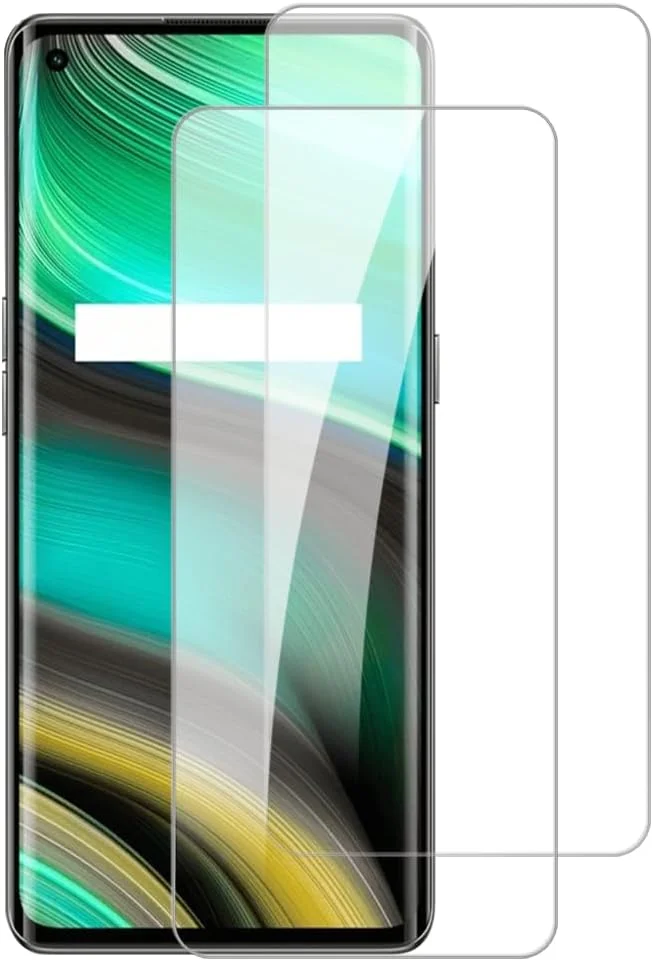 شاین تایم [بسته 2 عددی] محافظ صفحه نمایش شیشه ای حرارت دیده سازگار با OPPO Realme X7 Pro Extreme (6.55 اینچ)، HD شفاف ضد خش بدون حباب، سازگار با قاب