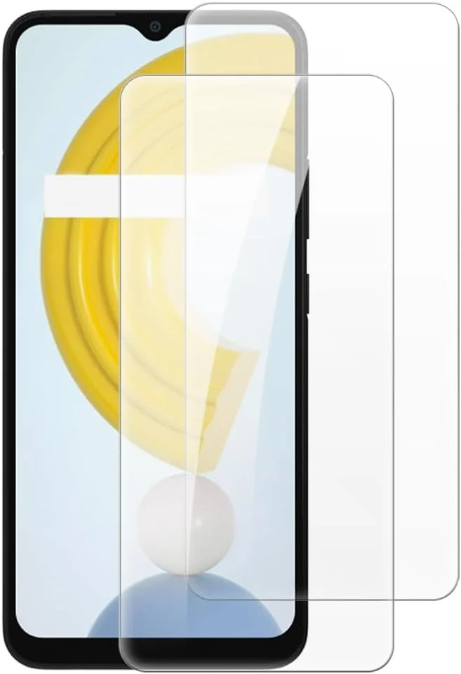 شاین تایم [بسته 2 عددی] محافظ صفحه نمایش شیشه ای حرارت دیده سازگار با OPPO Realme C21 (6.5 اینچ)، HD شفاف ضد خش بدون حباب سازگار با قاب