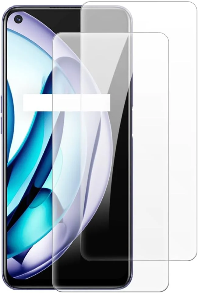 محافظ صفحه نمایش شیشه ای حرارت دیده شانتایم [2 عددی] سازگار با OPPO Realme Q3S (6.59 اینچ)، شفاف HD ضد خش بدون حباب، سازگار با قاب