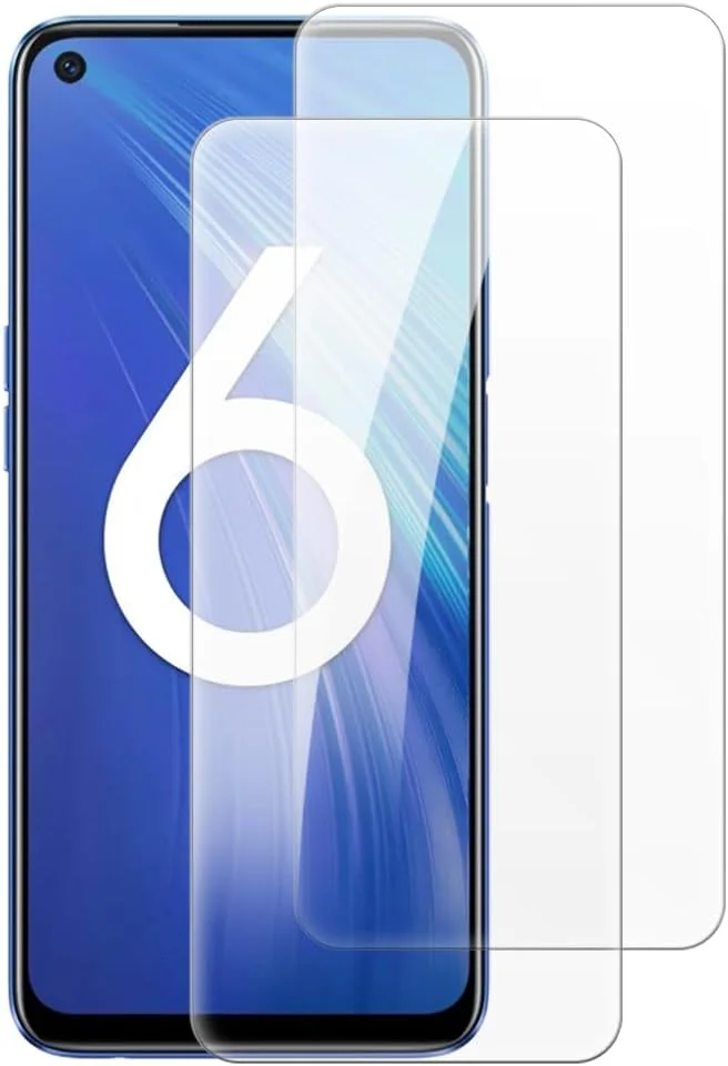 شاتایم [بسته 2 عددی] محافظ صفحه نمایش شیشه ای حرارت دیده سازگار با OPPO Realme 6i RMX2002 (6.5 اینچ)، HD شفاف ضد خش بدون حباب، سازگار با قاب