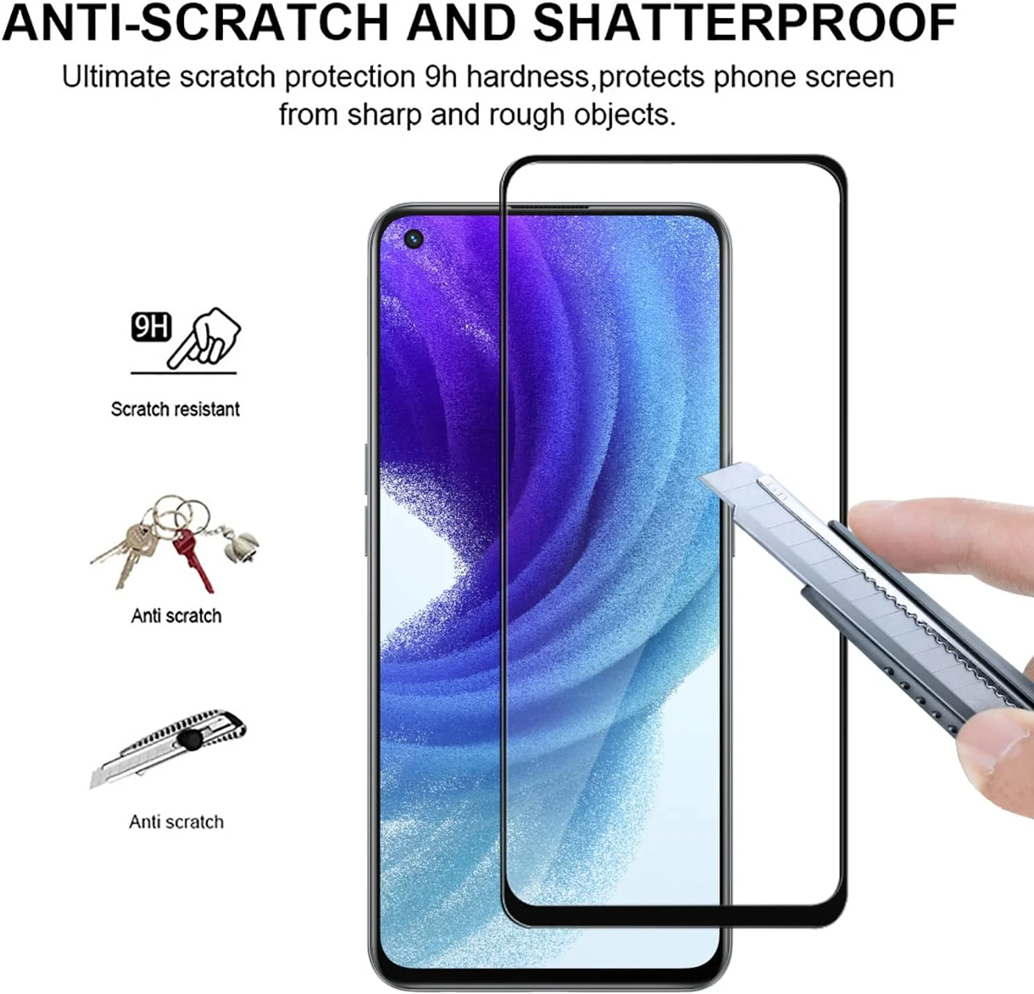 GMUJIAO [4 عدد] سازگار با Realme 13 برای محافظ صفحه نمایش، محافظ صفحه نمایش Realme 13، محافظ صفحه نمایش شیشه ای حرارت دیده [سختی 9H] - مشکی