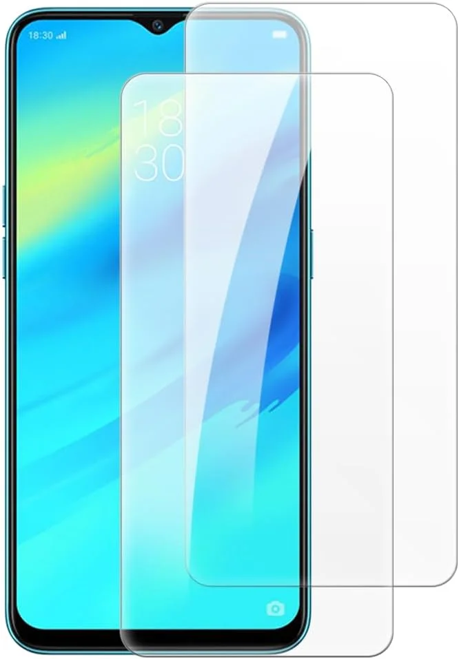 شنتایم [بسته 2 عددی] محافظ صفحه نمایش شیشه ای حرارت دیده سازگار با OPPO Realme 2 Pro (6.3 اینچ)، HD شفاف ضد خش بدون حباب، سازگار با قاب