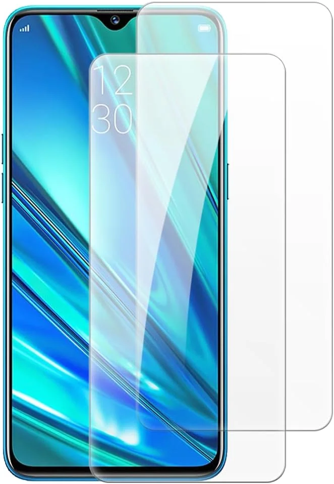 محافظ صفحه نمایش شیشه ای حرارت دیده شانتایم [2 عددی] سازگار با OPPO Realme Q (6 اینچ)، شفاف HD ضد خش بدون حباب، سازگار با قاب