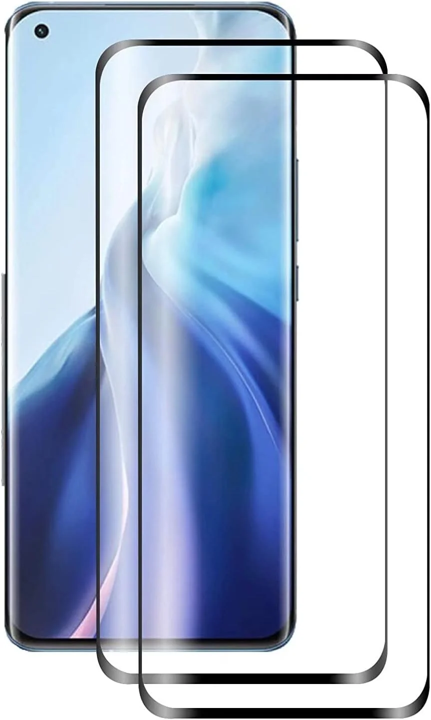 محافظ صفحه نمایش Wuzixi Realme C25Y. پوشش کامل، سختی 9H، محافظ صفحه شیشه ای حرارت دیده شفاف HD مقاوم در برابر خراش (مشکی، 2 عدد)