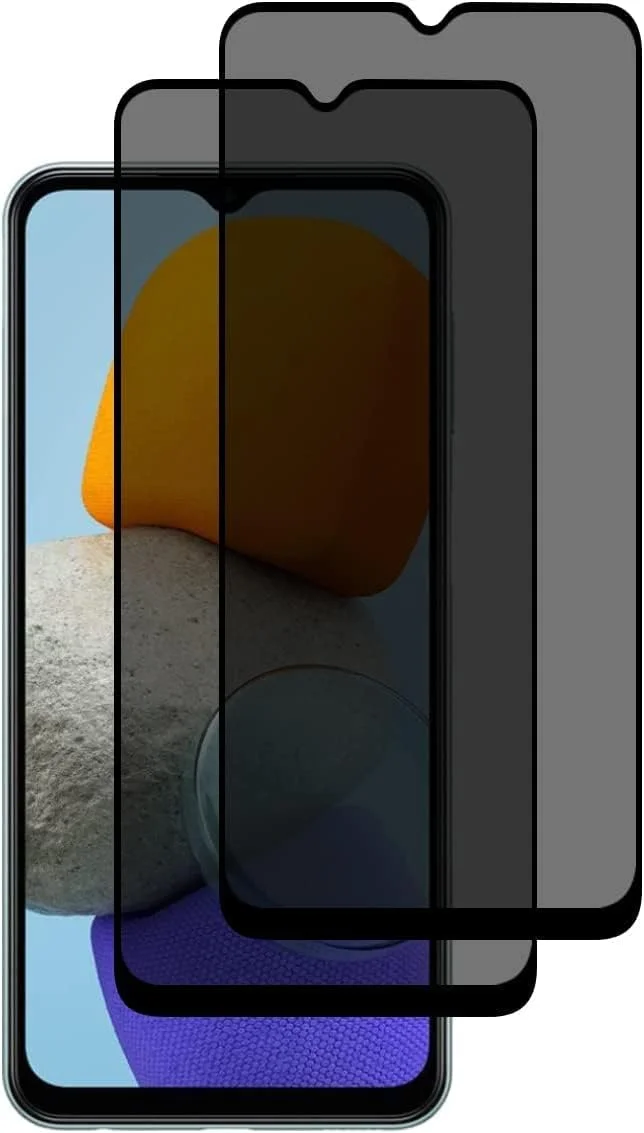 محافظ صفحه نمایش حریم خصوصی Fiokxie بسته 2 عددی برای Realme C30/ Realme C33 - محافظ صفحه نمایش تمام صفحه، فیلم شیشه ای سخت شده سه بعدی، سختی 9H محافظ ضد دید