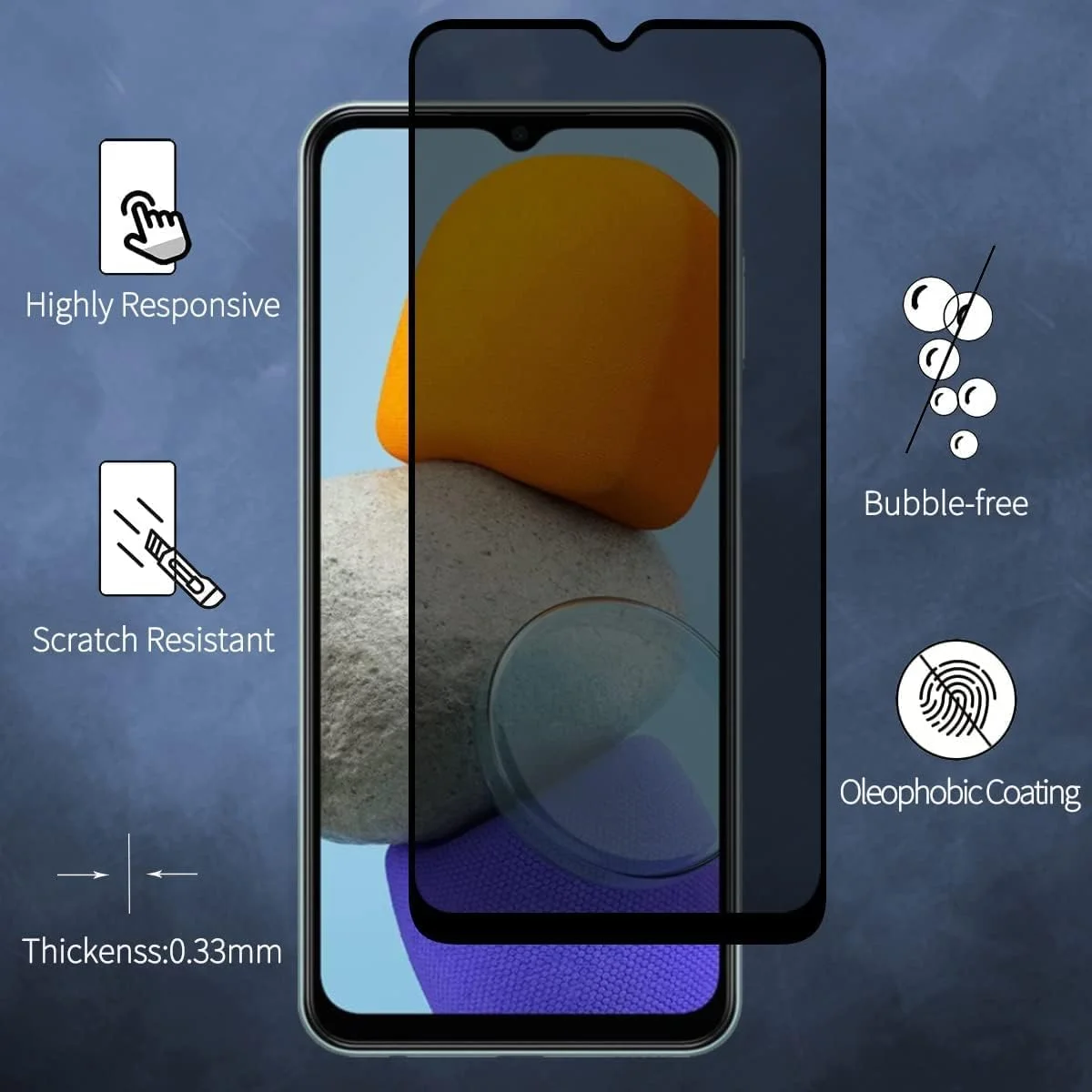 محافظ صفحه نمایش حریم خصوصی Fiokxie بسته 2 عددی برای Realme C30/ Realme C33 - محافظ صفحه نمایش تمام صفحه، فیلم شیشه ای سخت شده سه بعدی، سختی 9H محافظ ضد دید محافظ صفحه نمایش حریم خصوصی Fiokxie بسته 2 عددی برای Realme C30/ Realme C33 - محافظ صفحه نمایش تمام صفحه، فیلم شیشه ای سخت شده سه بعدی، سختی 9H محافظ ضد دید