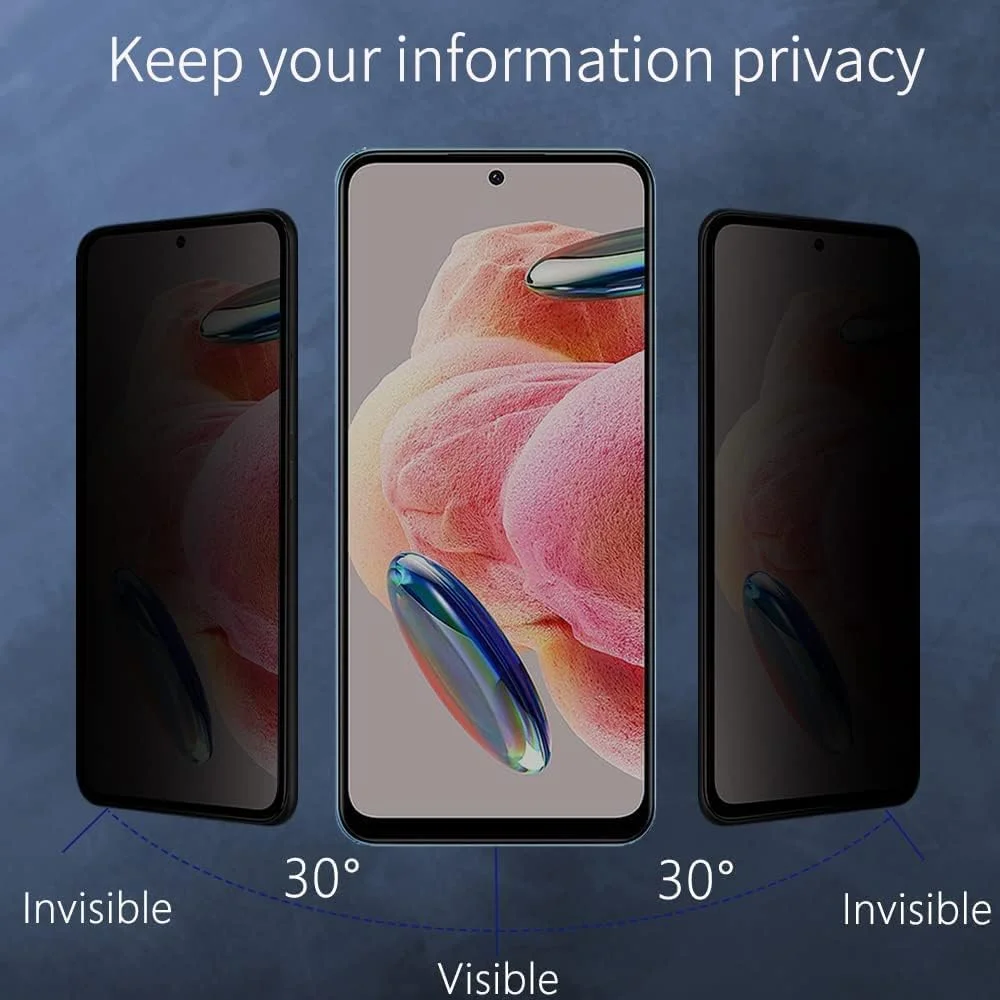 محافظ صفحه نمایش حریم خصوصی Fiokxie [بسته 2 عددی] برای Realme 10 Pro - محافظ صفحه نمایش حریم خصوصی تمام صفحه، فیلم شیشه ای سخت شده سه بعدی، سختی 9H ضد خش و پوشش کامل