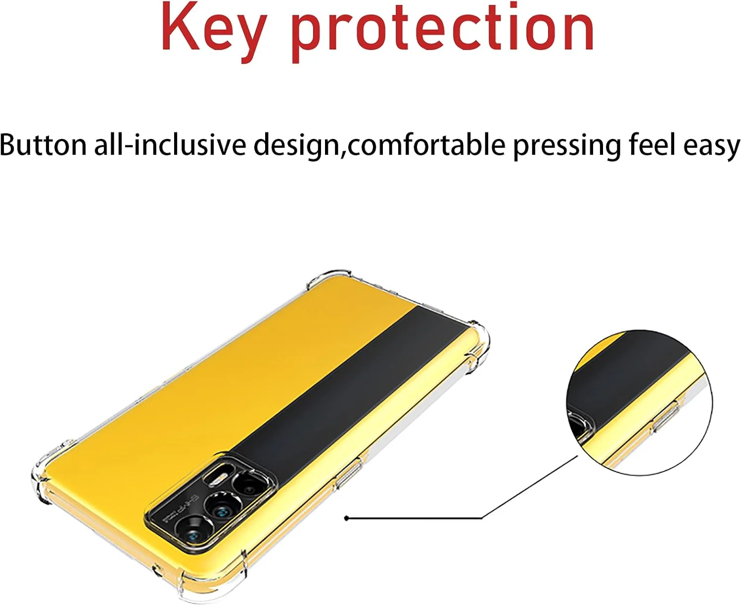 GMUJIAO Case for Realme GT Neo,With 2 * Tempered Glass Screen Protector [2 in 1],Transparent Soft TPU Shockproof Phone Case