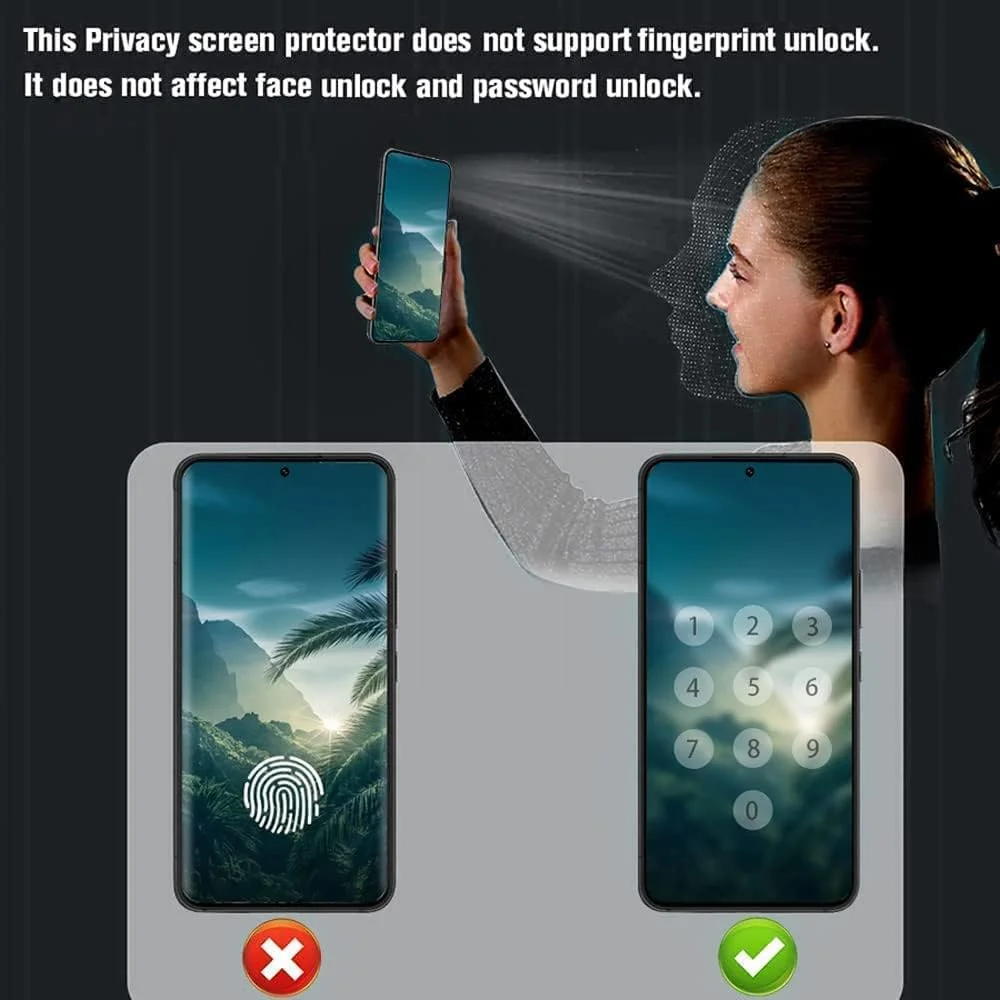 محافظ صفحه نمایش حریم خصوصی Fiokxie [بسته 2 عددی] برای Realme 10 Pro - محافظ صفحه نمایش حریم خصوصی تمام صفحه، فیلم شیشه ای سخت شده سه بعدی، سختی 9H ضد خش و پوشش کامل