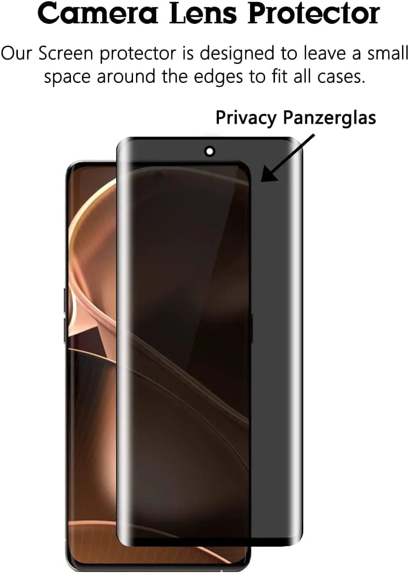 محافظ صفحه نمایش حریم خصوصی Fiokxie [بسته 2 عددی] برای Realme Narzo 60 Pro - محافظ صفحه نمایش حریم خصوصی تمام صفحه، فیلم شیشه ای سخت شده سه بعدی، محافظ ضد خش با پوشش کامل و سختی 9H