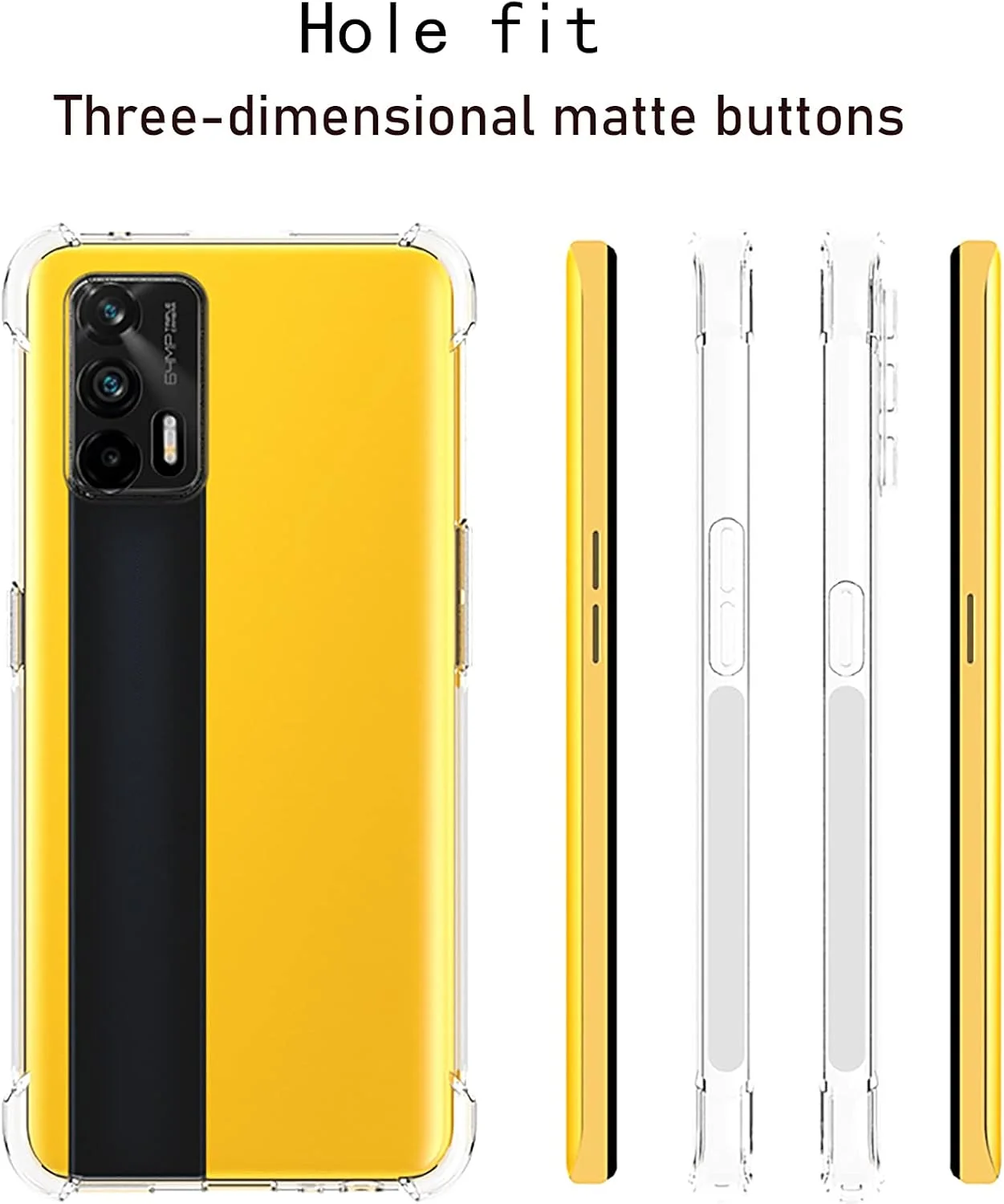 GMUJIAO Case for Realme GT Neo,With 2 * Tempered Glass Screen Protector [2 in 1],Transparent Soft TPU Shockproof Phone Case