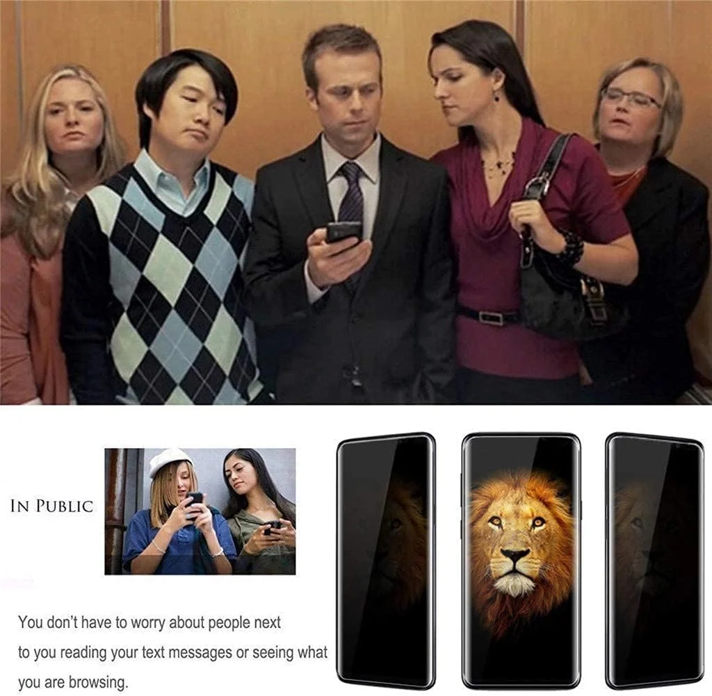 محافظ صفحه نمایش حریم خصوصی Fiokxie [بسته 2 عددی] برای Realme 10 Pro - محافظ صفحه نمایش حریم خصوصی تمام صفحه، فیلم شیشه ای سخت شده سه بعدی، سختی 9H ضد خش و پوشش کامل