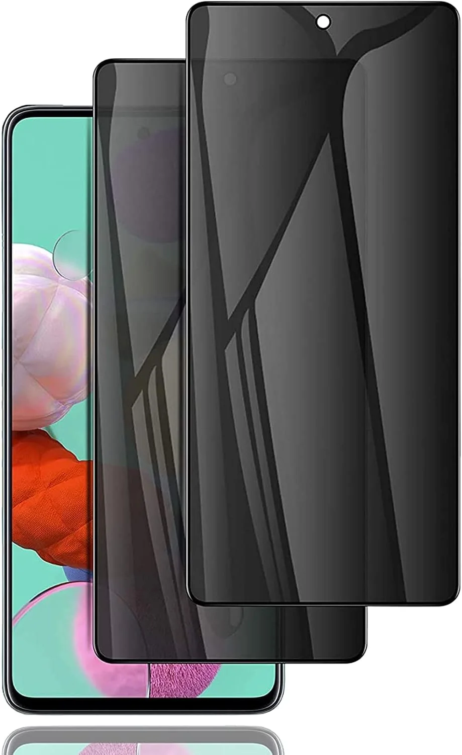 محافظ صفحه نمایش ضد جاسوسی Hkess بسته 2 عددی برای Oppo Realme X7 - محافظ صفحه نمایش حریم خصوصی تمام صفحه، فیلم شیشه ای حرارت دیده سه بعدی، سختی 9H محافظ پوشش کامل ضد خش