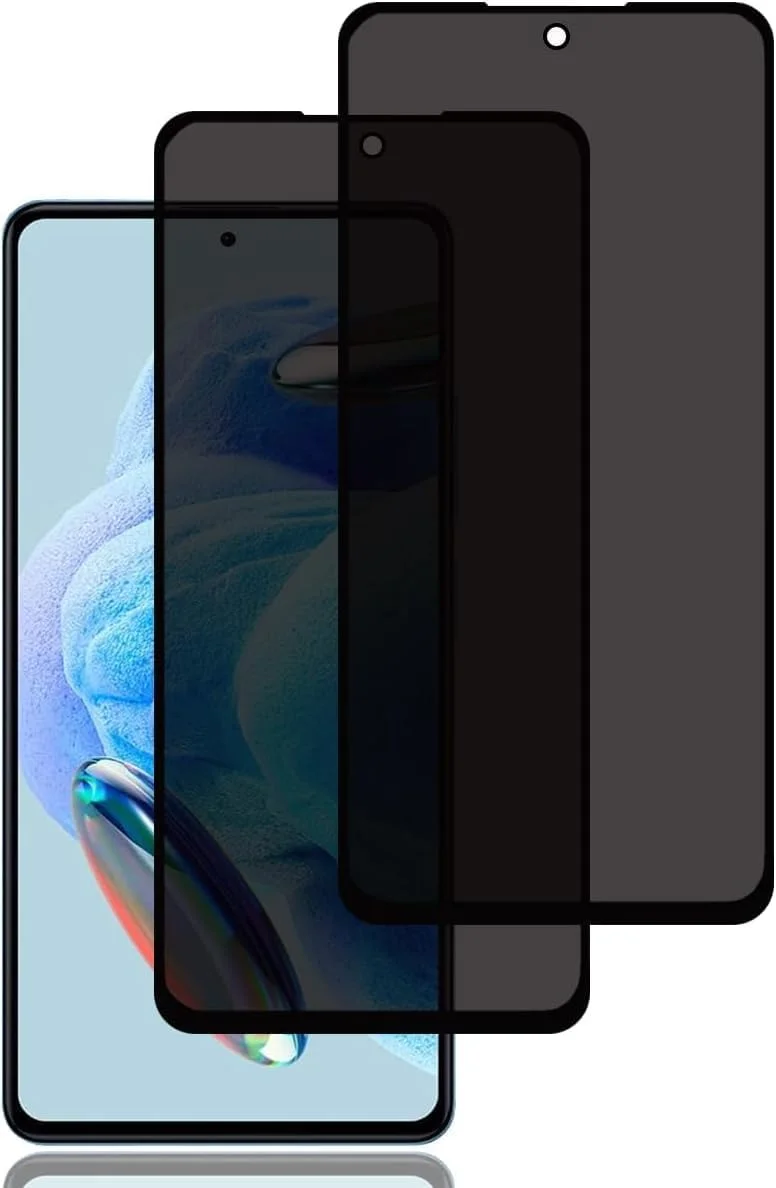 محافظ صفحه نمایش حریم خصوصی Fiokxie [بسته 2 عددی] برای Realme 12/ Realme 12X - محافظ صفحه نمایش حریم خصوصی تمام صفحه، فیلم شیشه ای حرارت دیده سه بعدی، سختی 9H ضد خش