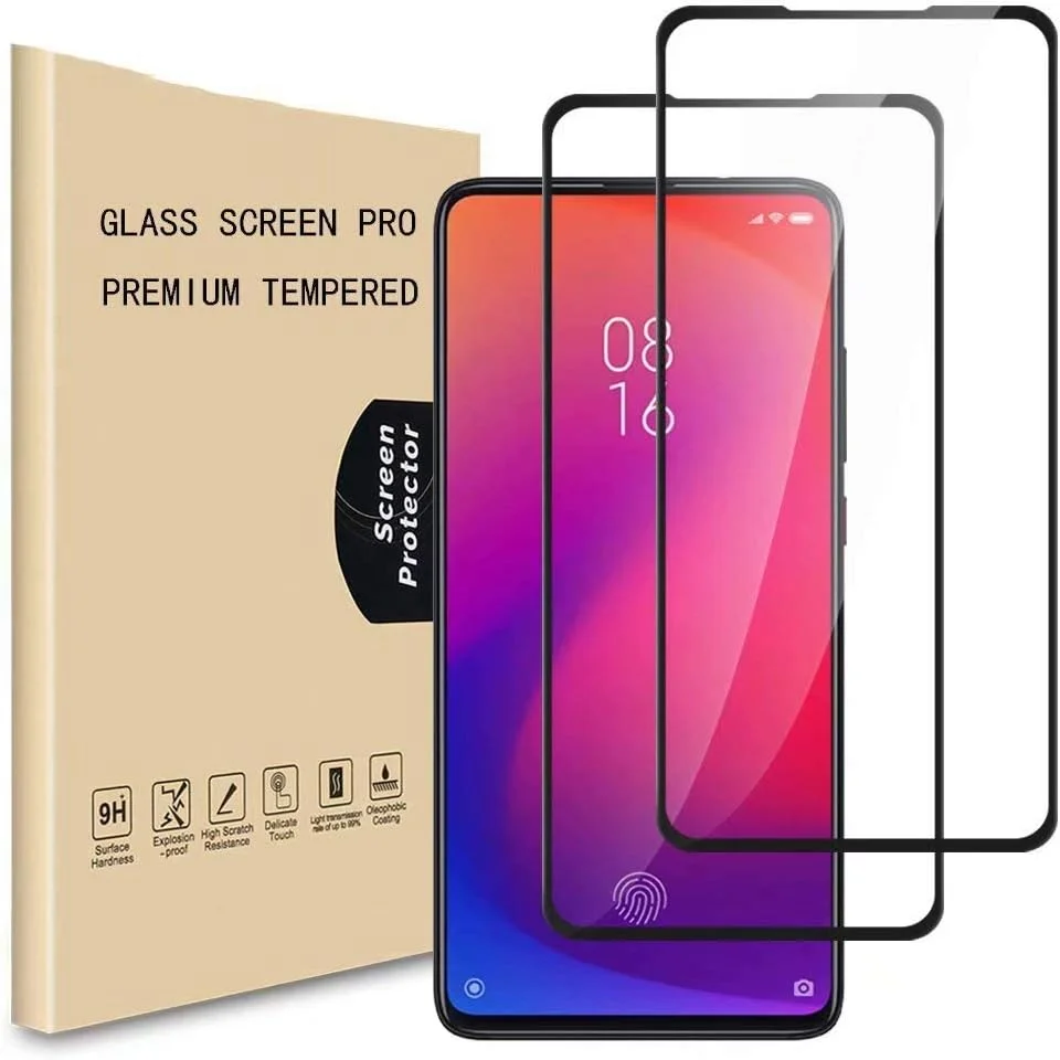 محافظ صفحه نمایش Wuzixi Realme C12. پوشش کامل، سختی 9H، محافظ صفحه نمایش شیشه ای حرارت دیده شفاف HD مقاوم در برابر خراش، محافظ صفحه نمایش برای Realme C12. (مشکی، 2 عدد)
