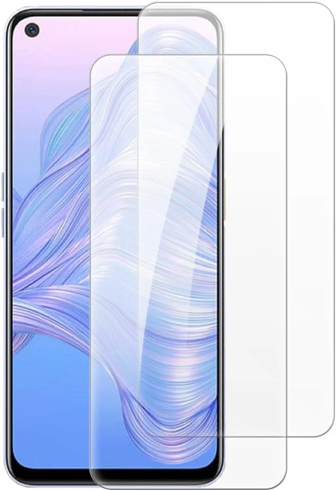شاین تایم [بسته 2 عددی] محافظ صفحه نمایش شیشه ای حرارت دیده سازگار با OPPO Realme Q2 5G RMX2117 (6.5 اینچ)، HD شفاف ضد خش بدون حباب، سازگار با قاب