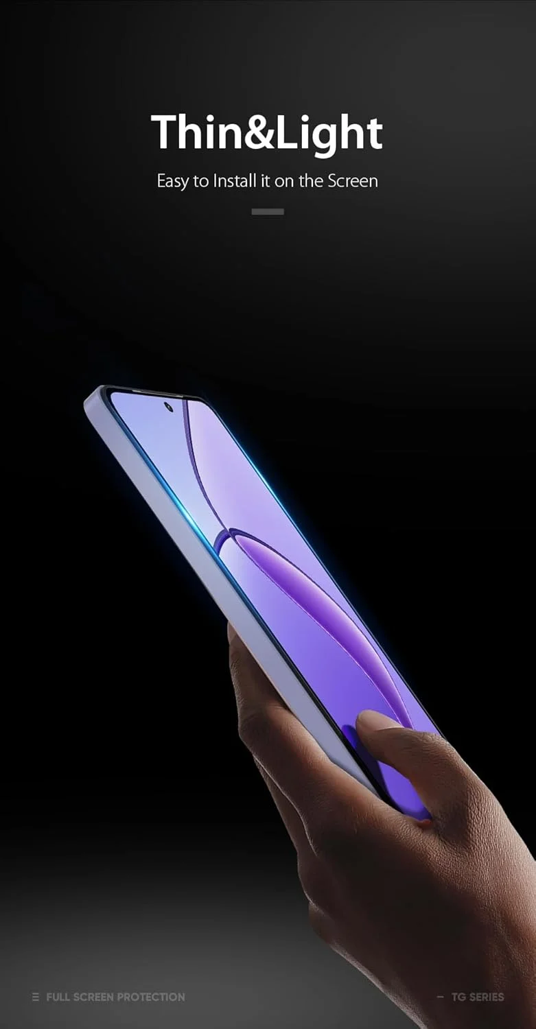 محافظ صفحه نمایش OIATROE [بسته 2 عددی] برای Realme 12/12x 5G/C65 5G، محافظ صفحه نمایش شیشه ای حرارت دیده فوق العاده باریک HD 2.5D Pro-Fit - مشکی