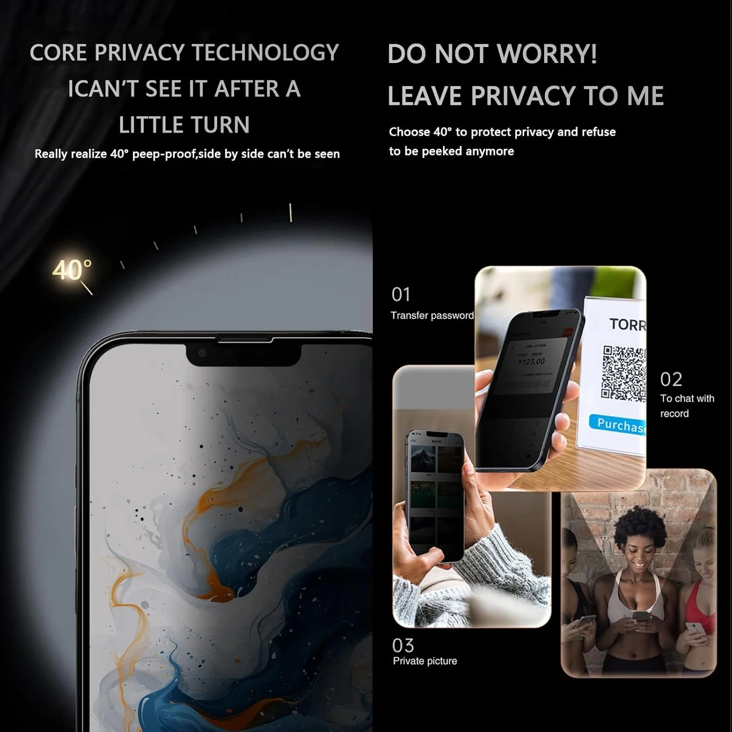 محافظ صفحه نمایش حریم خصوصی شیشه ای MINUUISCT، 2 عدد، مناسب برای Realme 12+/Xiaomi Redmi K50/K60/K60 Pro، محافظ صفحه نمایش ضد جاسوسی، فیلم شیشه ای کامل ضد جاسوسی بدون حباب محافظ صفحه نمایش حریم خصوصی شیشه ای MINUUISCT، 2 عدد، مناسب برای Realme 12+/Xiaomi Redmi K50/K60/K60 Pro، محافظ صفحه نمایش ضد جاسوسی، فیلم شیشه ای کامل ضد جاسوسی بدون حباب