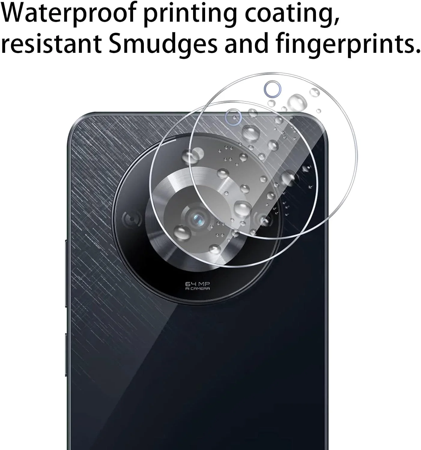 GMUJIAO بسته 2+2 سازگار با Realme 11 شامل محافظ صفحه نمایش شیشه ای و محافظ لنز دوربین، روکش شیشه ای حرارت دیده [بدون حباب][شفافیت HD] - مشکی