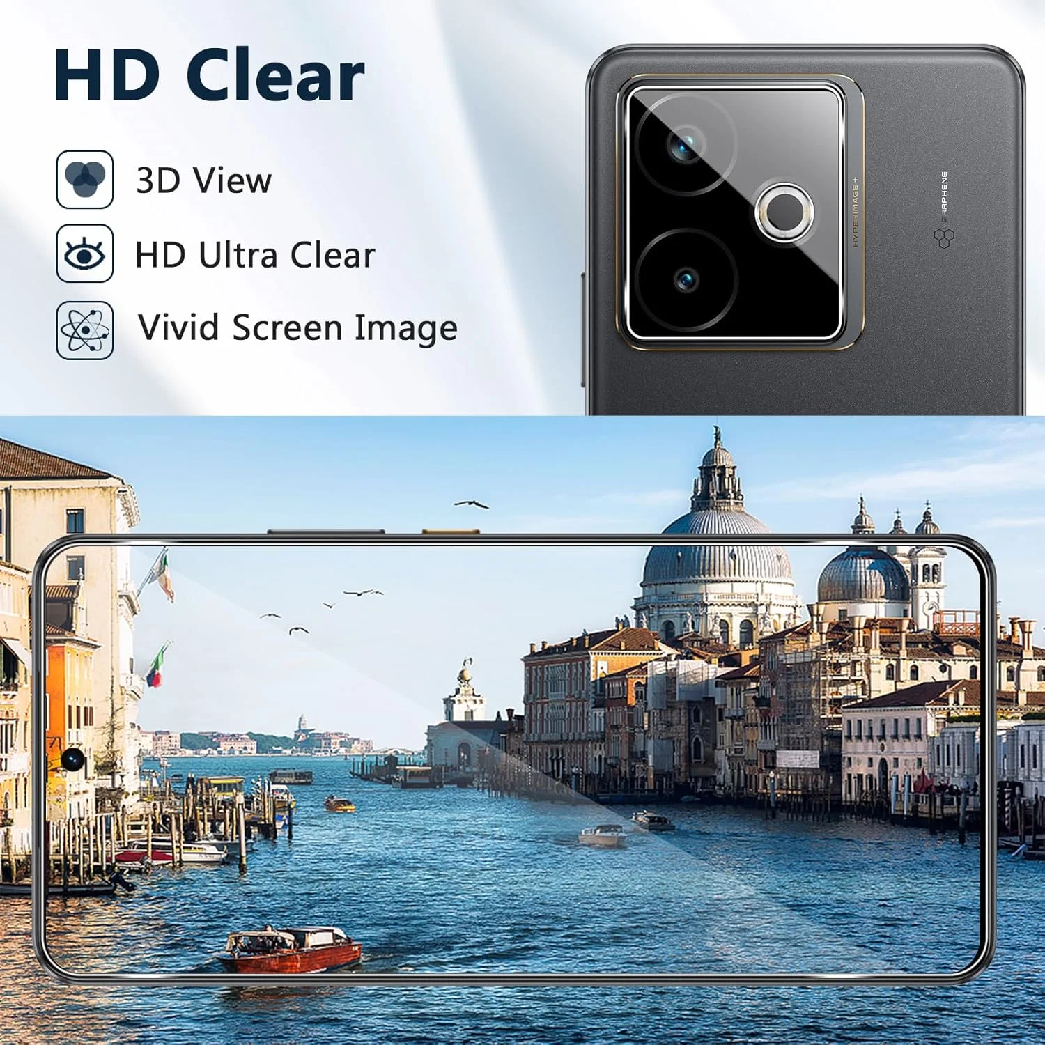 محافظ صفحه نمایش شیشه ای تمپرد Xunzii برای Realme GT 7 / Realme GT 7T 5G به همراه محافظ لنز دوربین عقب [2+2 تکه]، محافظ صفحه نمایش شیشه ای سخت با وضوح HD و سختی 9H بدون حباب