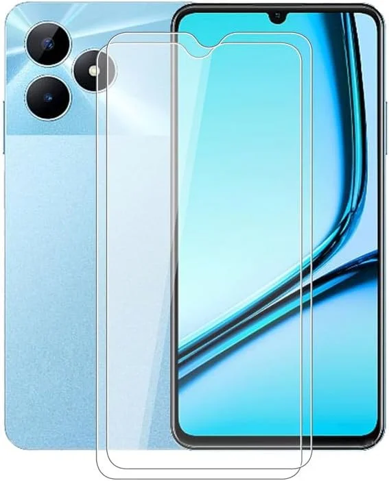 محافظ صفحه نمایش AQGG بسته 2 عددی برای گوشی Realme Note 50 (6.74 اینچ)، فیلم با سختی 9H، شیشه محافظ شفاف HD، مقاوم در برابر خراش، ضد حباب، محافظ صفحه نمایش شیشه ای تمپر شده