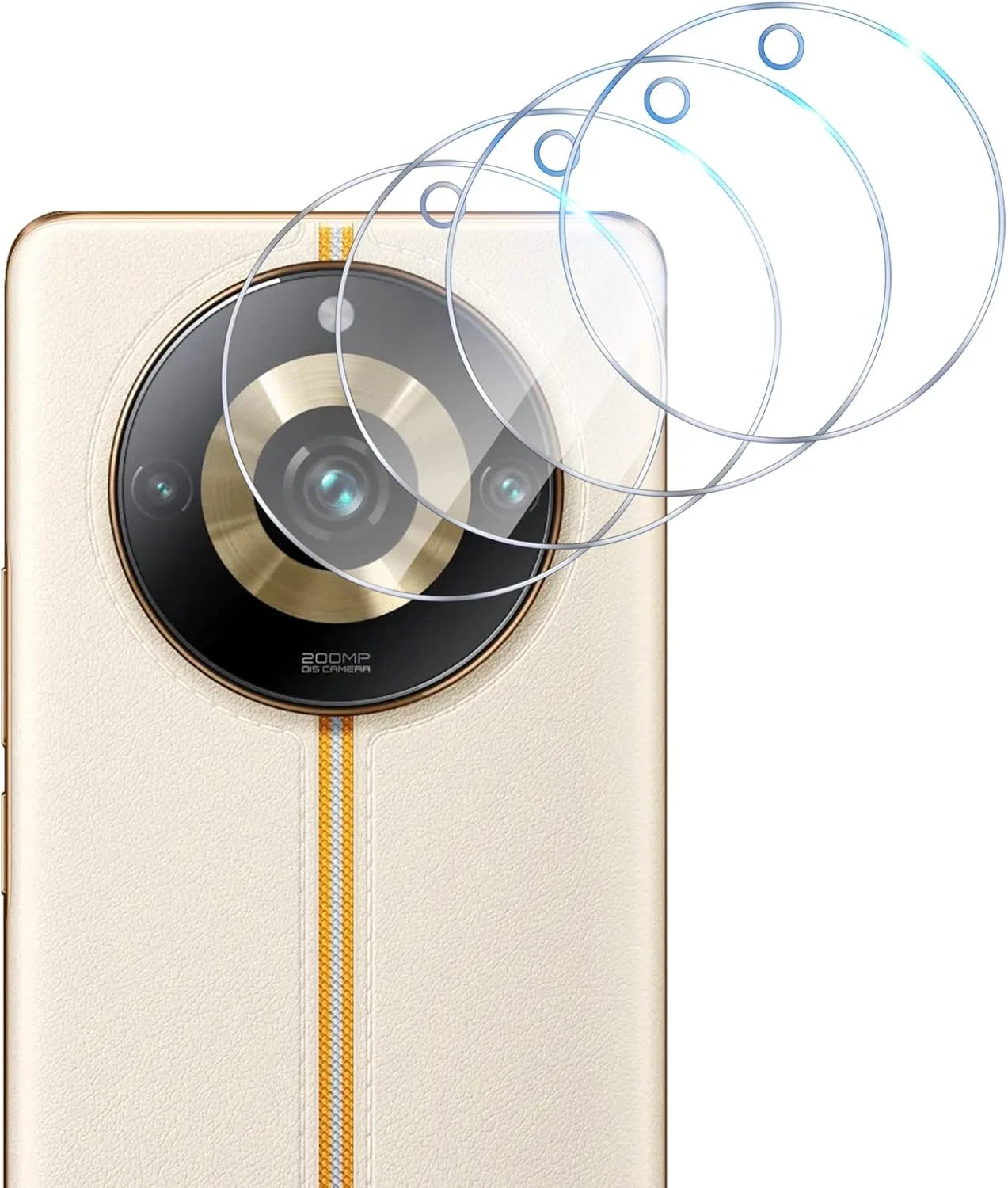 محافظ لنز دوربین GMUJIAO [بسته 4 عددی] سازگار با Realme 11 Pro، محافظ لنز دوربین شیشه ای حرارت دیده، وضوح بالا، ضد خش، شیشه حرارت دیده 9H [ضد خرد شدن]-Tra