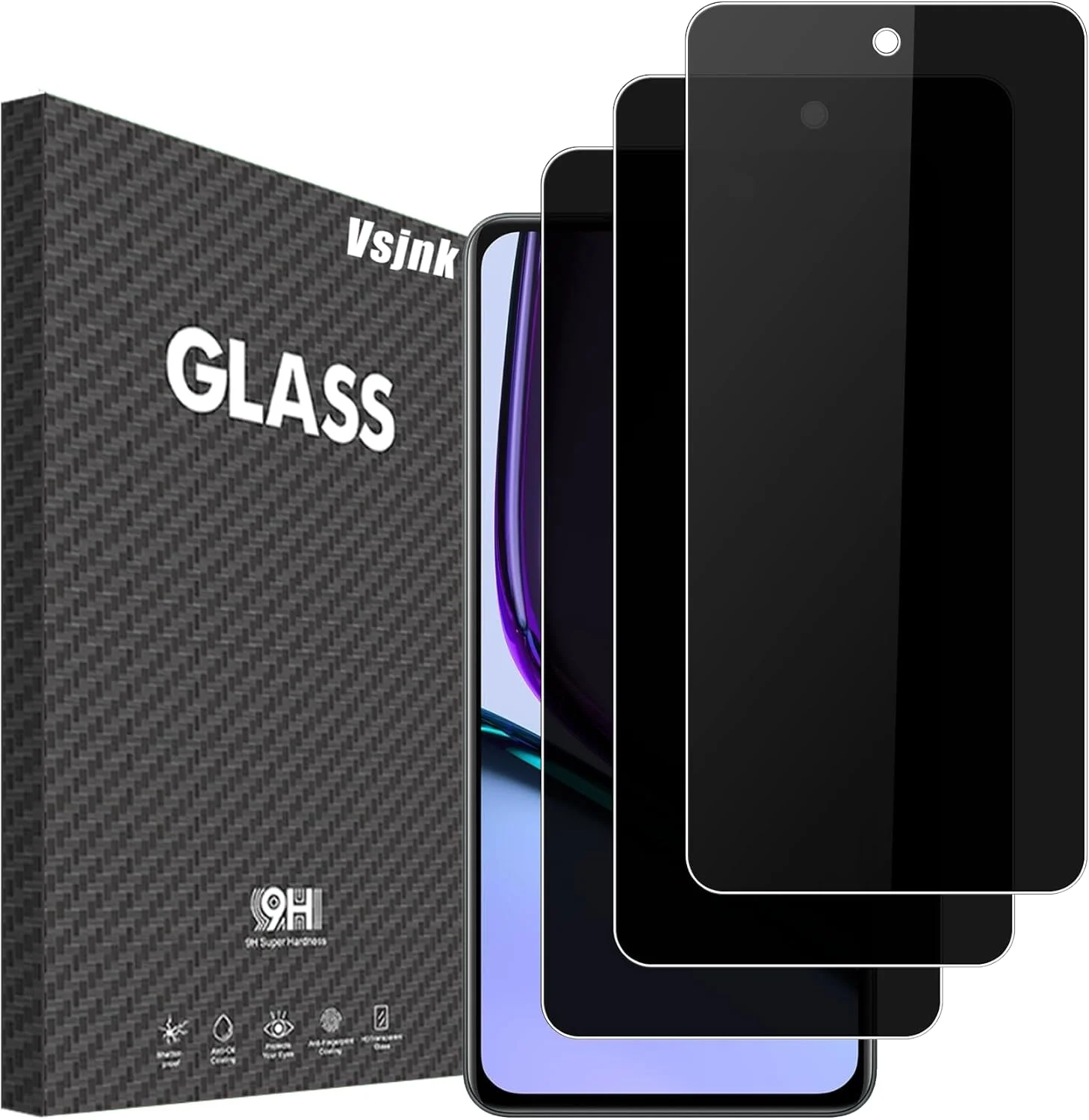 محافظ صفحه نمایش حریم خصوصی Vsjnk سازگار با شیشه حرارت دیده Realme C67، بسته 3 عددی محافظ صفحه نمایش ضد اثر انگشت ضد خش سختی 9H ضد حباب پاسخگویی بالا محافظ صفحه نمایش حریم خصوصی Vsjnk سازگار با شیشه حرارت دیده Realme C67، بسته 3 عددی محافظ صفحه نمایش ضد اثر انگشت ضد خش سختی 9H ضد حباب پاسخگویی بالا