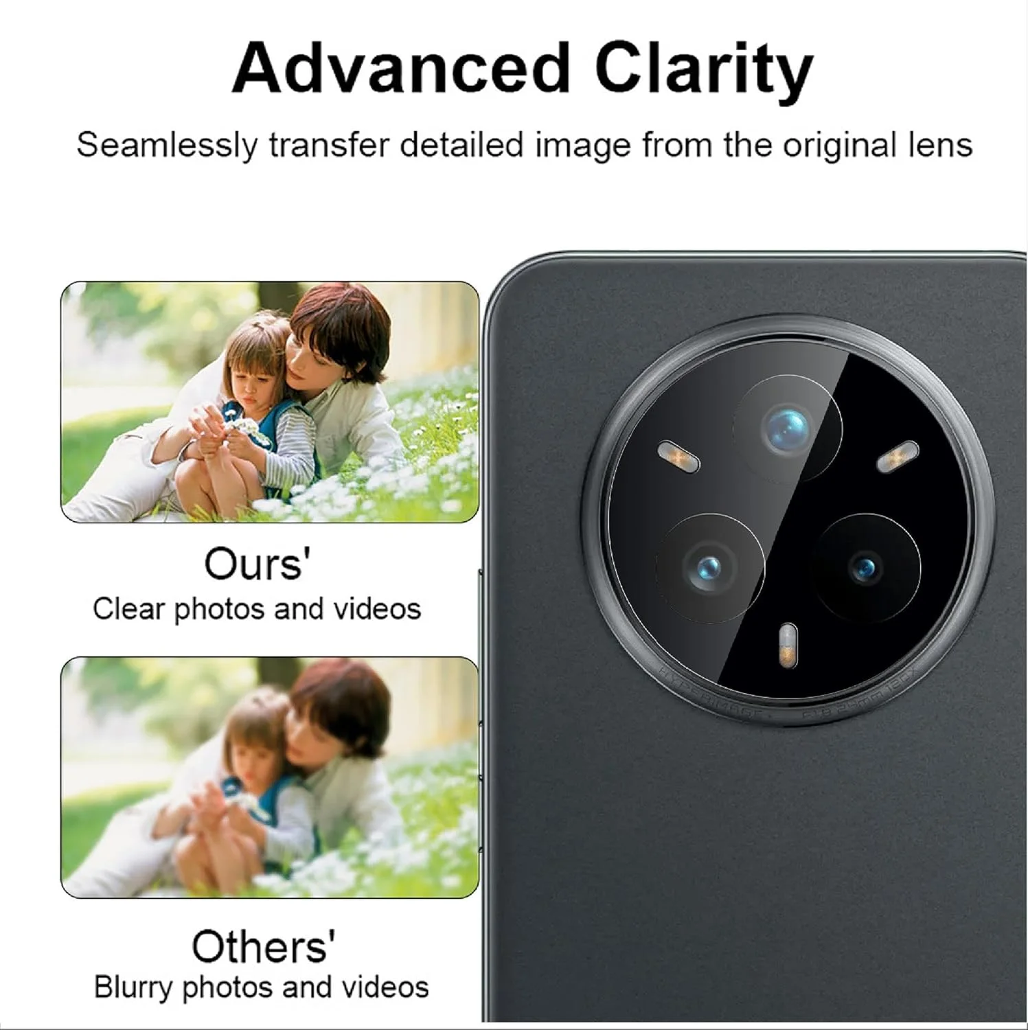 مجموعه 2 عددی محافظ لنز دوربین GIOPUEY [محافظت کامل] سازگار با Realme 14 Pro Plus، محافظ صفحه نمایش شیشه ای HD [ضد اثر انگشت] محافظ دوربین برای Realme 14 Pro Plus