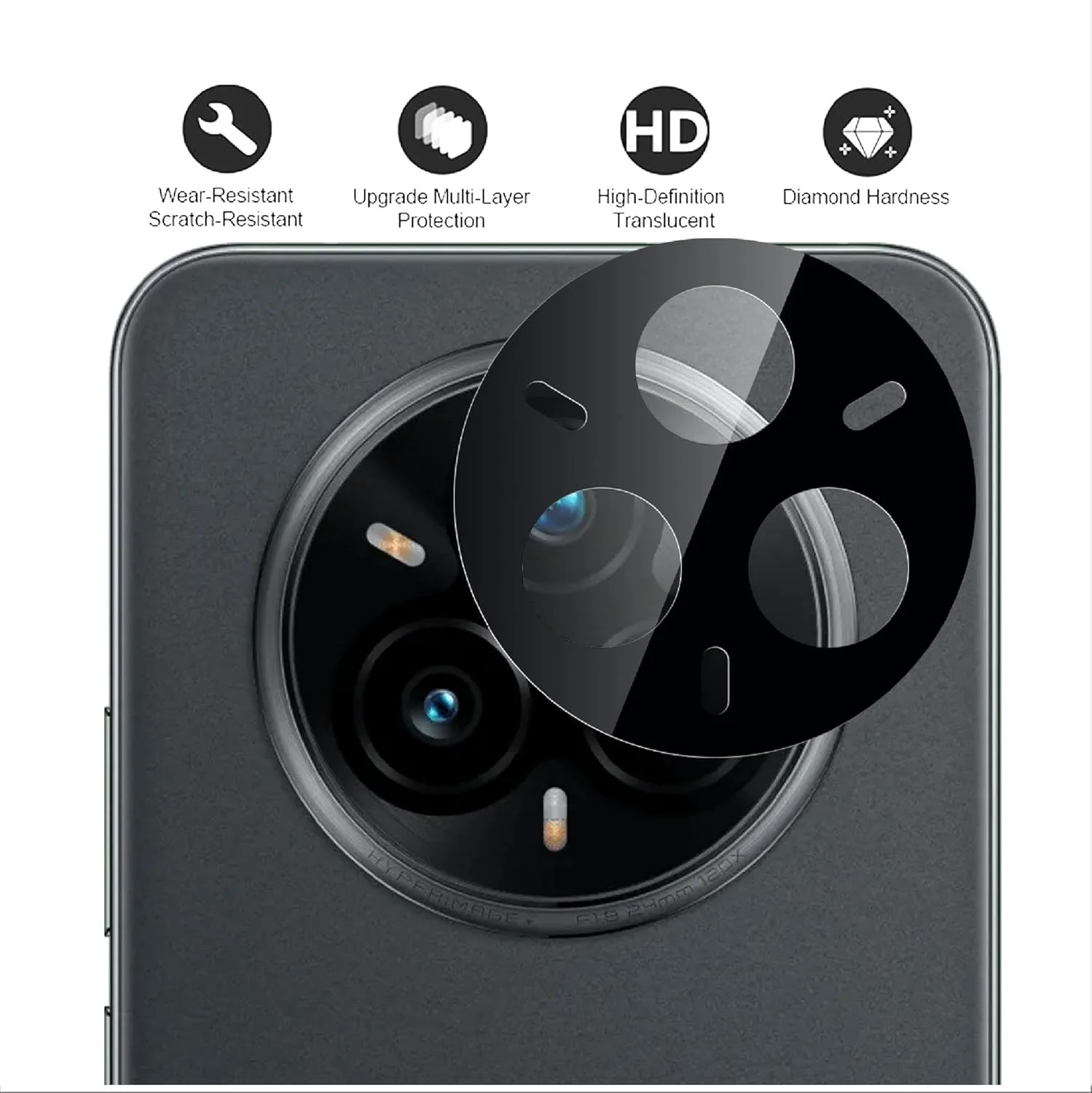 مجموعه 2 عددی محافظ لنز دوربین GIOPUEY [محافظت کامل] سازگار با Realme 14 Pro Plus، محافظ صفحه نمایش شیشه ای HD [ضد اثر انگشت] محافظ دوربین برای Realme 14 Pro Plus