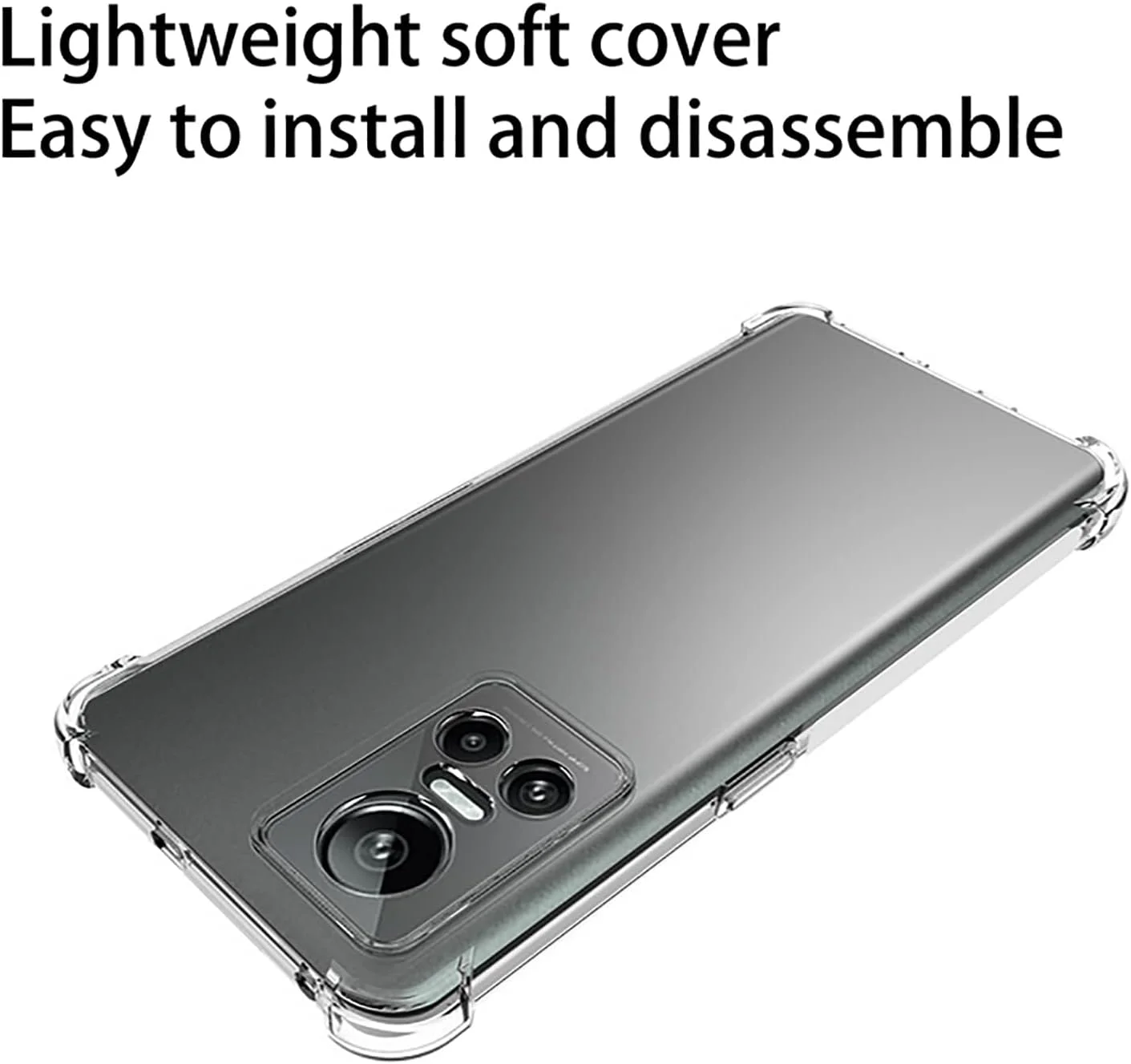 کاور GMUJIAO برای Realme GT Neo3، به همراه 2 عدد محافظ صفحه نمایش شیشه ای حرارت دیده [2 در 1]، کاور گوشی TPU نرم و شفاف ضد ضربه