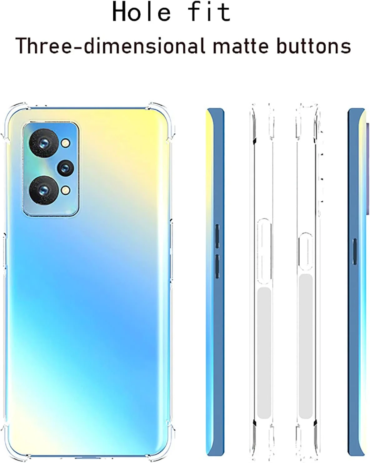 کاور GMUJIAO برای Realme GT Neo2، به همراه 2 عدد محافظ صفحه نمایش شیشه ای حرارت دیده [2 در 1]، کاور گوشی TPU نرم و شفاف ضد ضربه