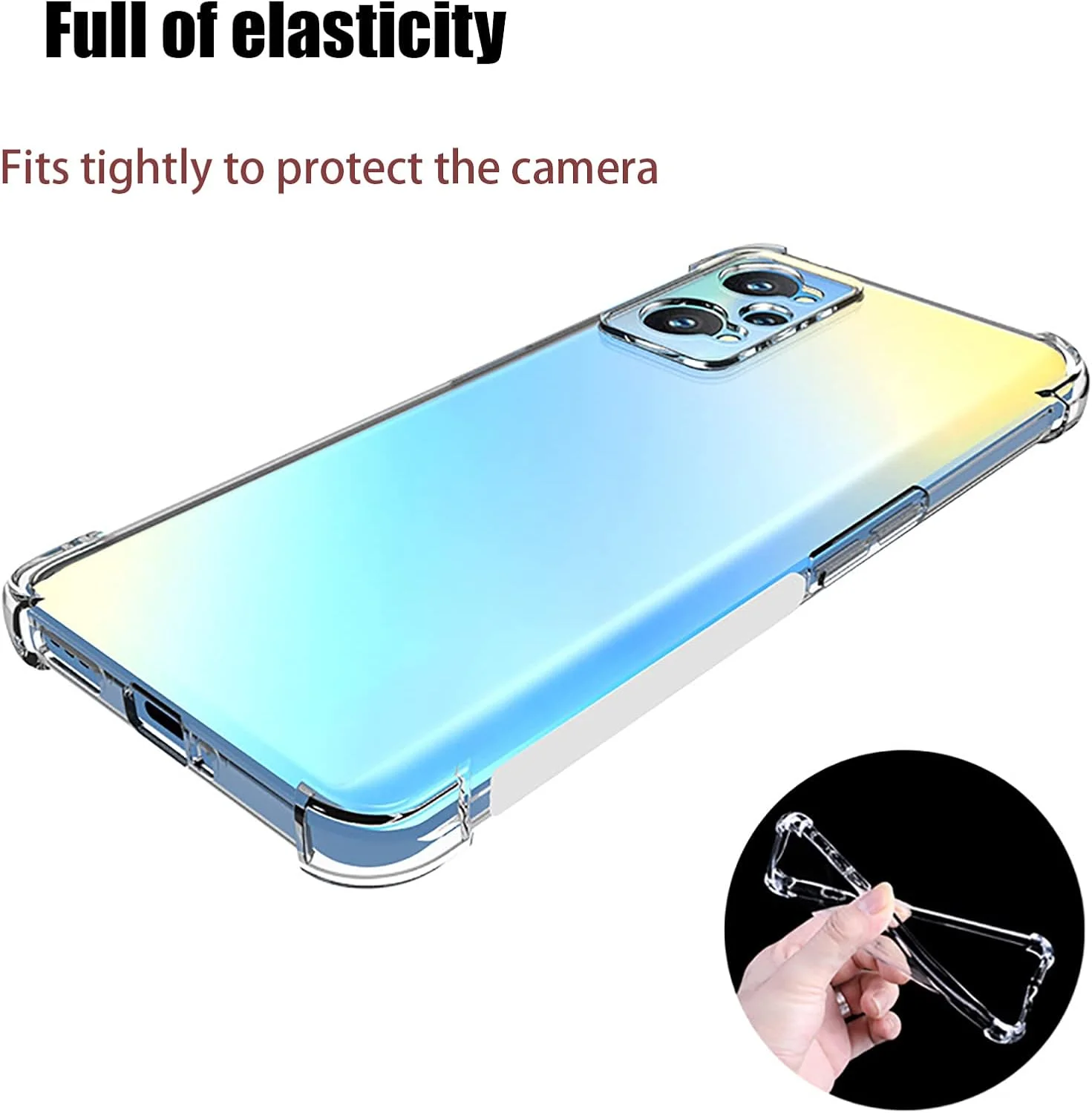 کاور GMUJIAO برای Realme GT Neo2، به همراه 2 عدد محافظ صفحه نمایش شیشه ای حرارت دیده [2 در 1]، کاور گوشی TPU نرم و شفاف ضد ضربه